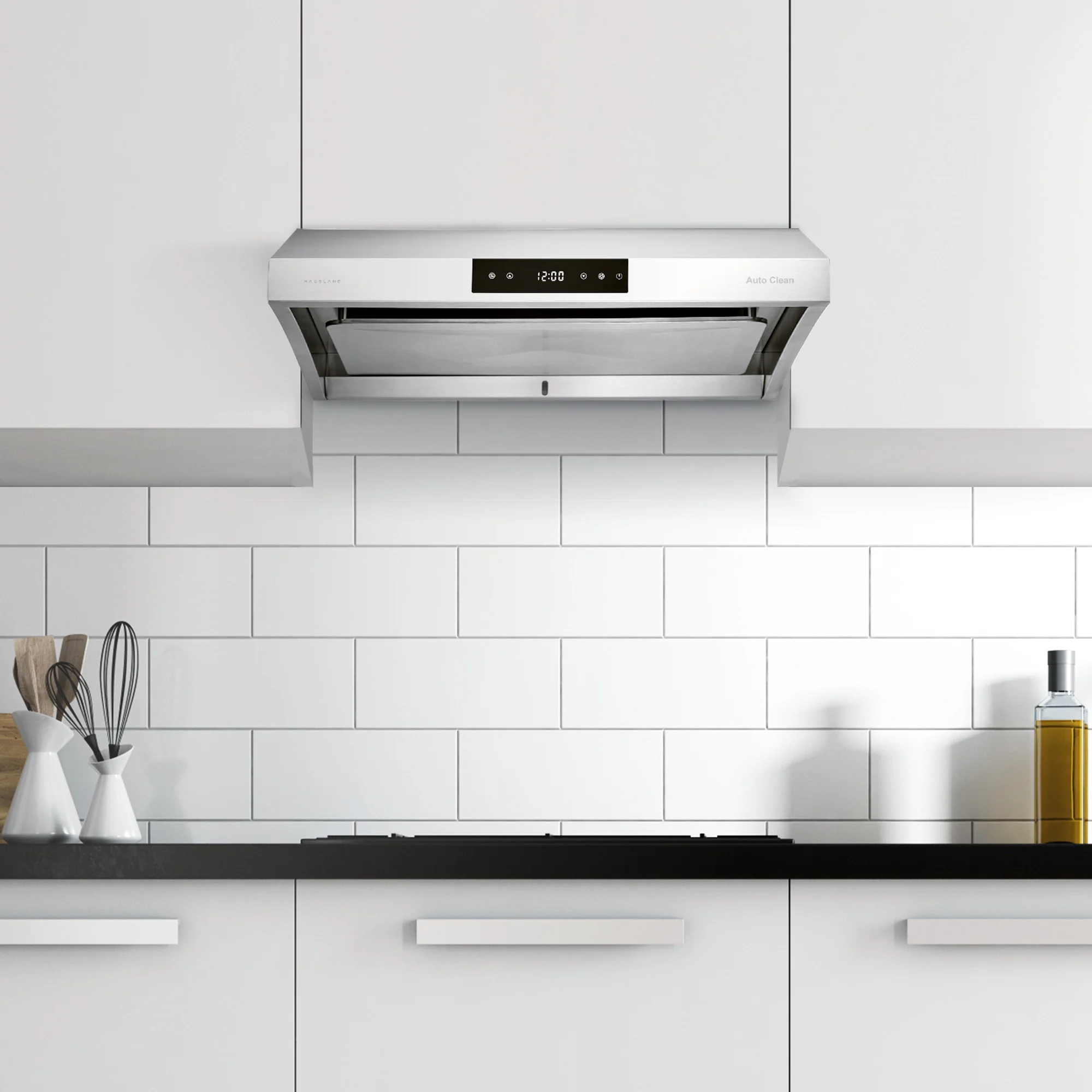 Hauslane UC-PS38 30-inch Under Cabinet Range Hood, Stainless Steel, Professional Suction, Steam Auto Clean, Touch Panel