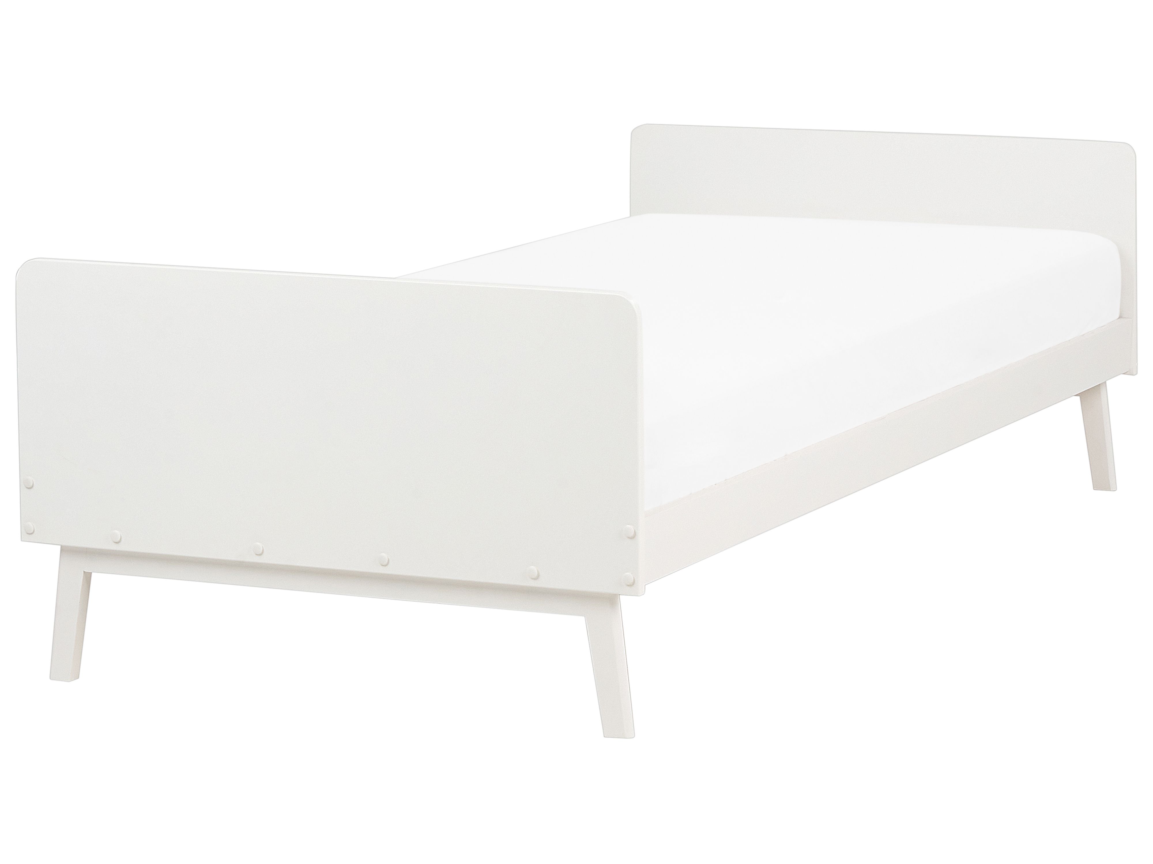 Bed Pine Wood BONNAC 90 x 200 cm (EU Single) White