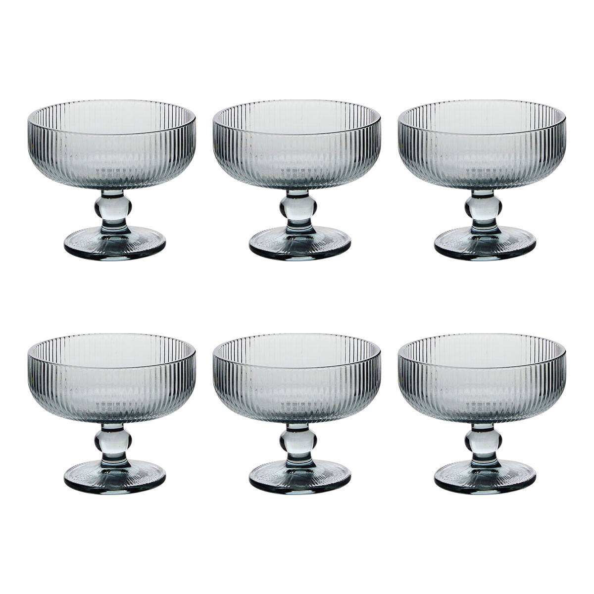 Ice cream bowl "Ema" Glass, 340 ml, Gray