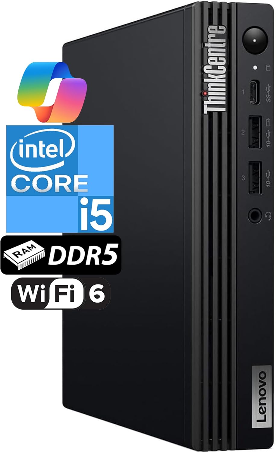 Lenovo ThinkCentre Tiny M70q Gen 5 Intel 10-Core i5-14400T (Beat i7-13700T)  16GB DDR5 RAM  512GB NVMe  WiFi 6  Bluetooth  RJ-45  DP Port  HDMI  W11P  Business Desktop  3 Yr Wty