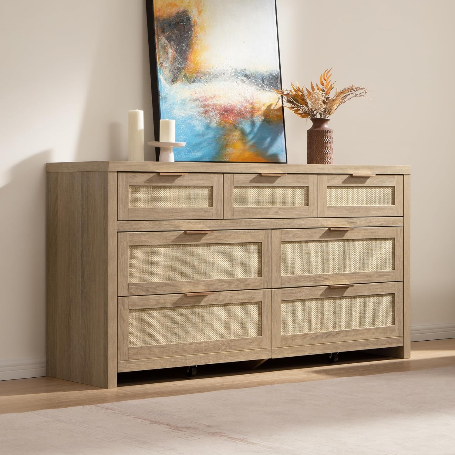 SICOTAS 7 Drawer Dresser for Bedroom, 57