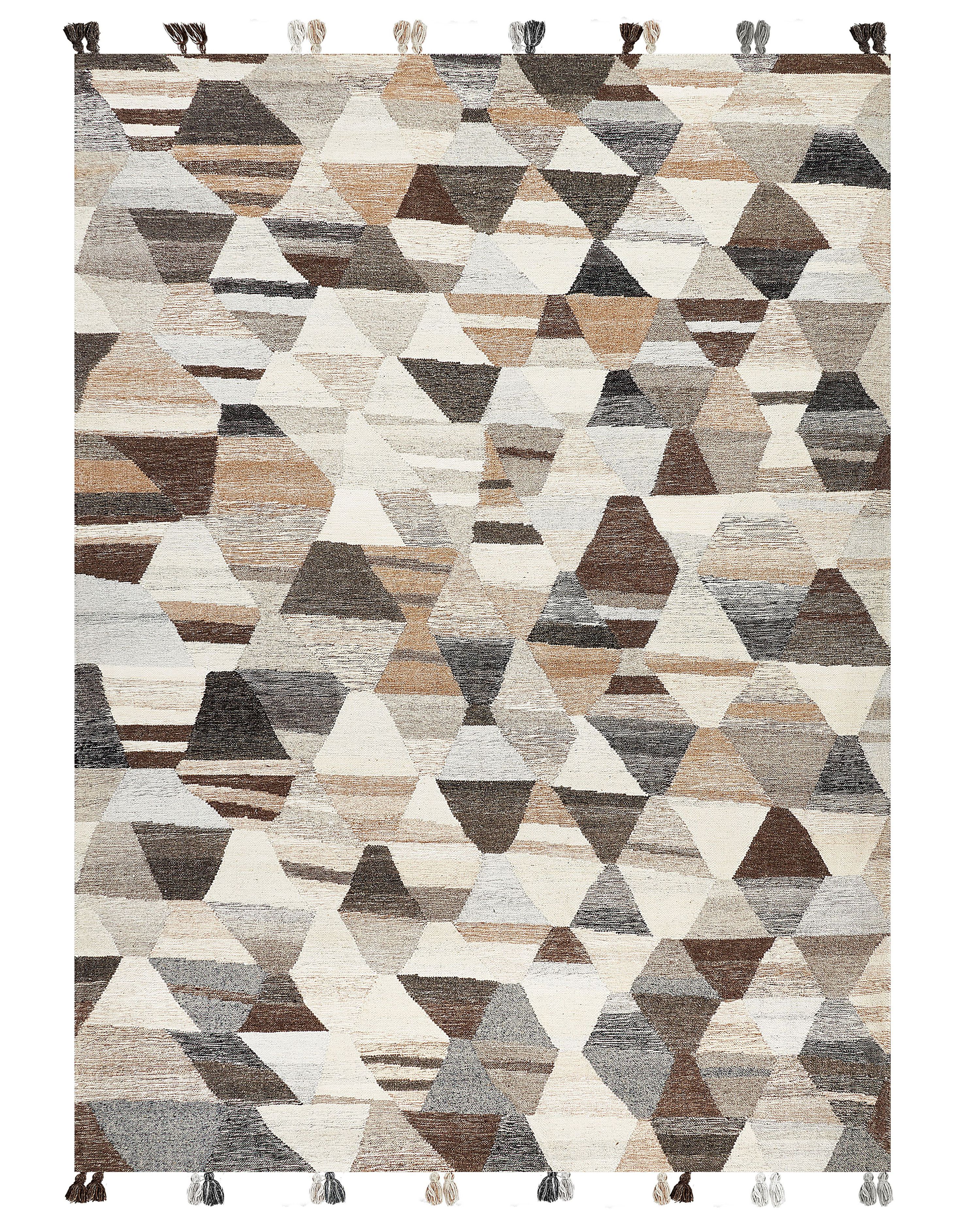 Rug ARGAVAND Beige 160 x 230 cm Wool Kilim