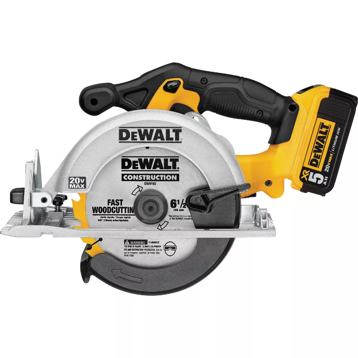 DEWALT 20V MAX 6-1/2 In. Cordless Circular Saw Kit with 5.0 Ah Battery & Charger