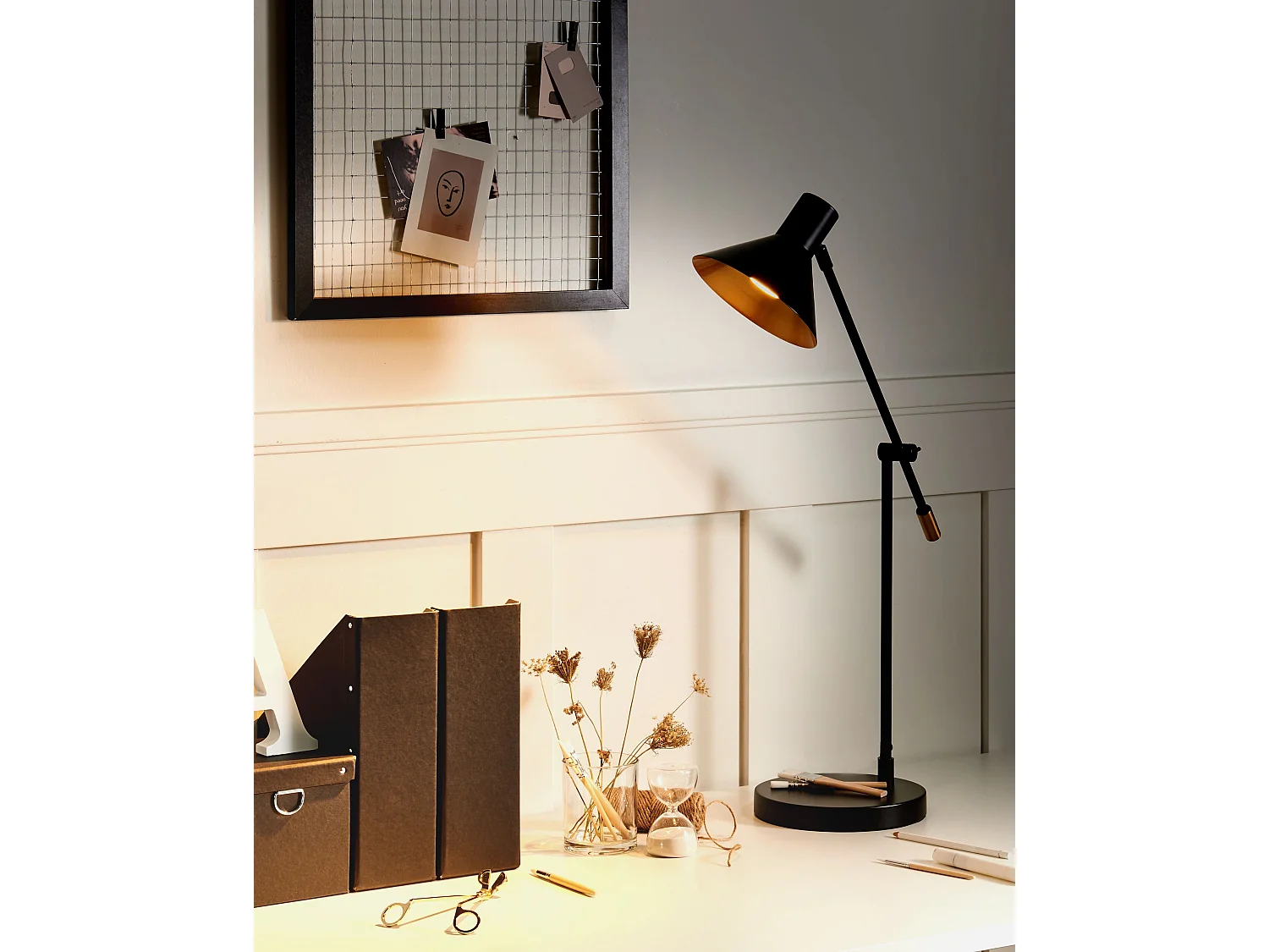 Lampe de bureau PINKEEN Métal Noir