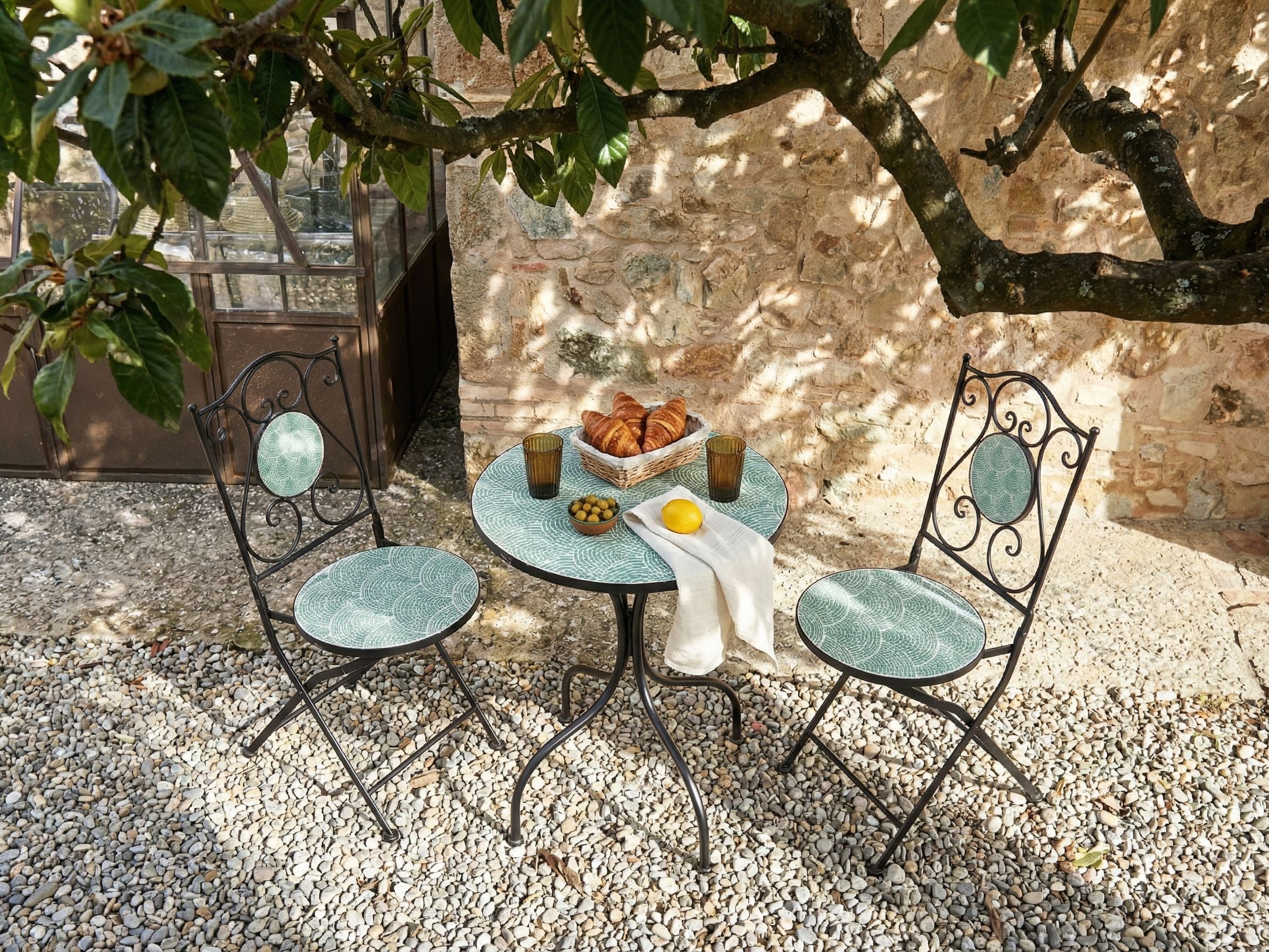 Bistro Set Folding ANAPO Metal Black
