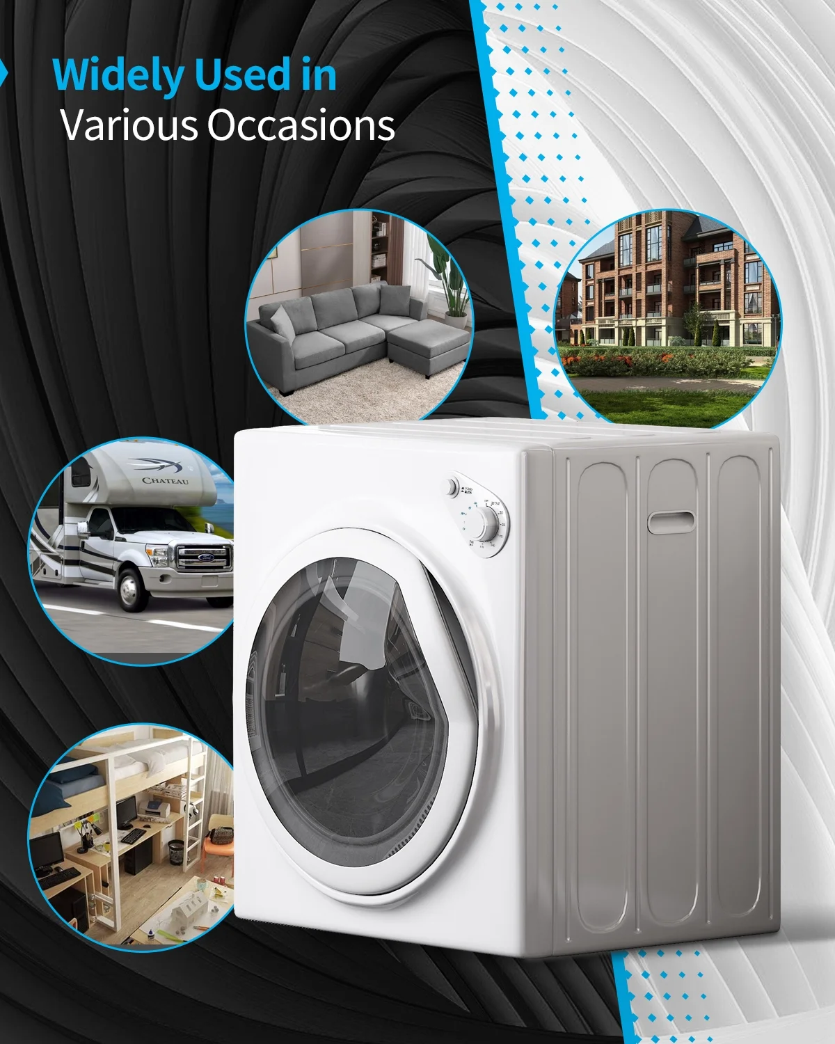 TABU Washer and Dryer Set, 17.6LBS Full Automatic Washing Machine & 8.8LBS Portable Dryer (Gray&White) - Image 26
