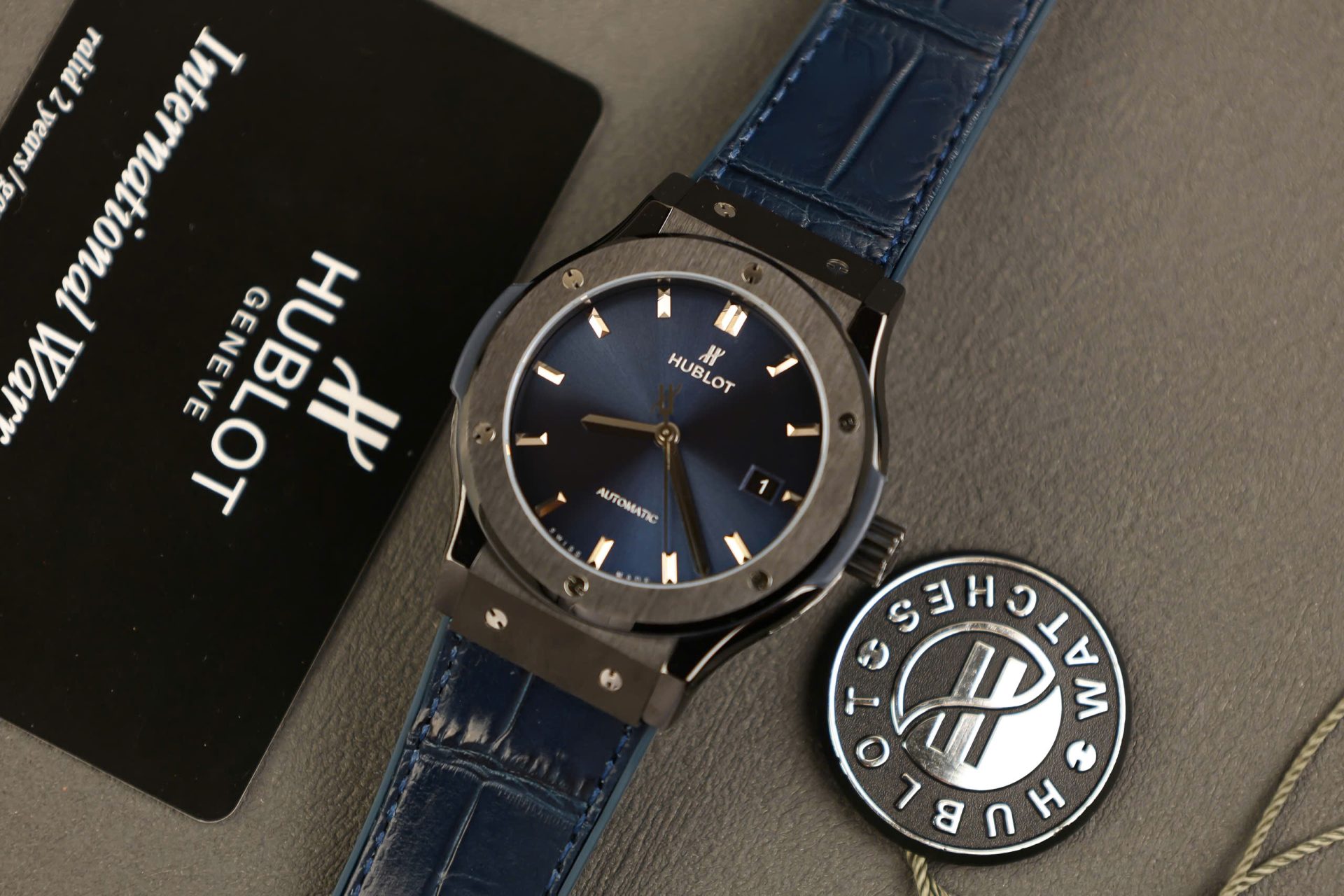 Hublot Classic Fusion Ceramic Best Replica 11 Watch Blue Rubber Strap 42mm - Top club