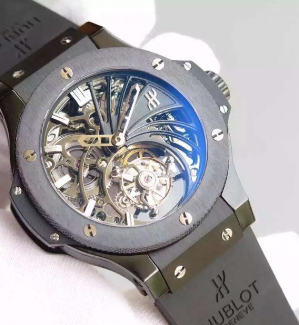 Replica Hublot Big Bang Ceramic Bezel Skeleton Tourbillon - Elite Watch Atelier