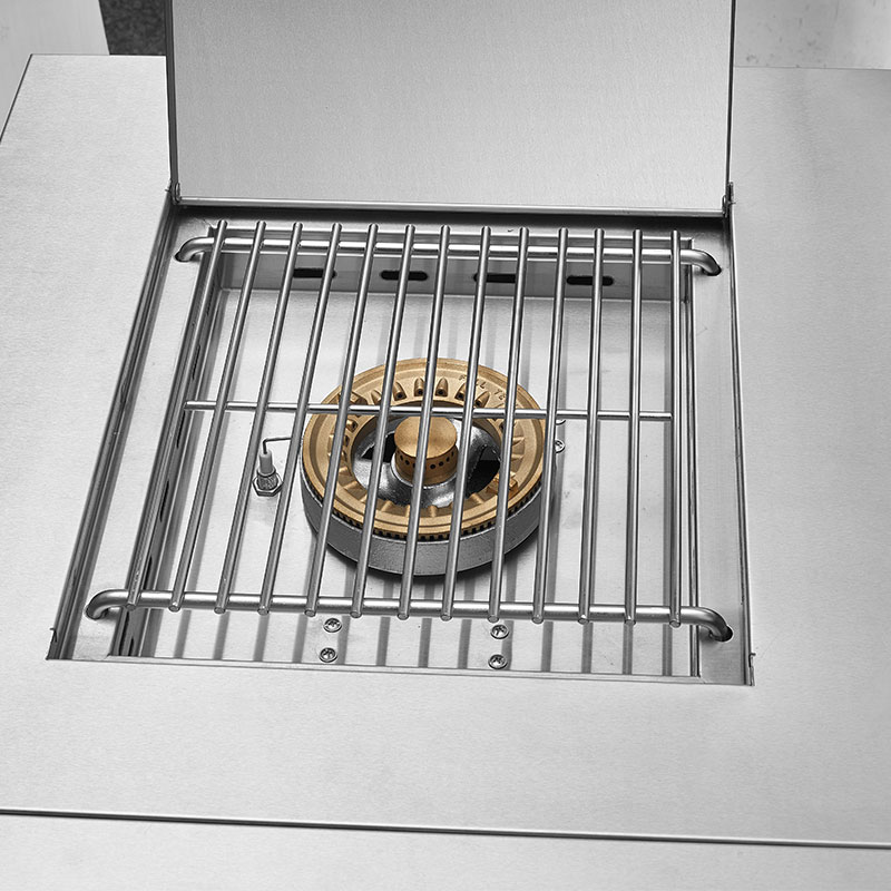 Premium Stainless Steel Gas BBQ Grill with 6+1 Burner Refrigerator Sink Tap Cabinet Trolley for Home Outdoor Use