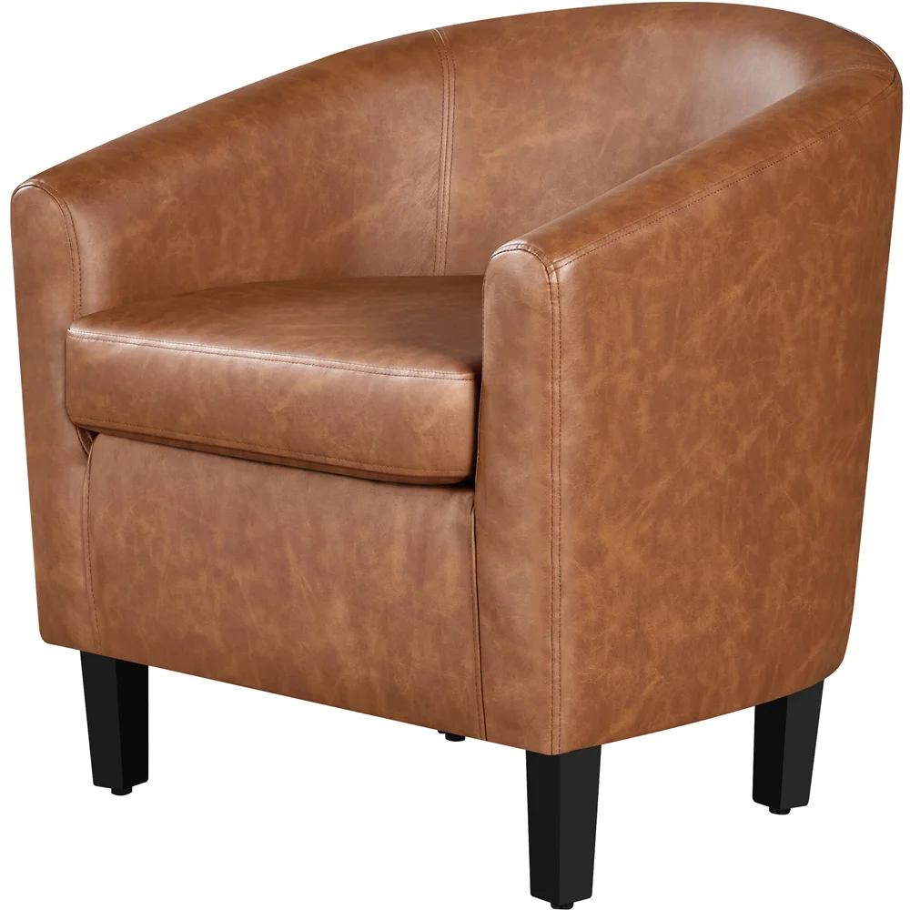 Renwick Faux Leather Barrel Accent Chair for Living Room, Set of 2, Black - Image 48