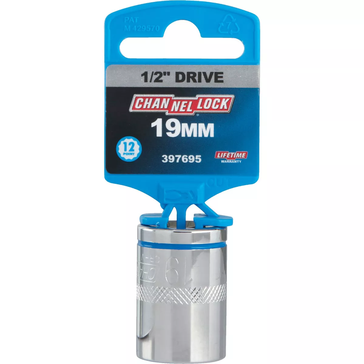 Channellock 1/2 In. Drive 19 mm 12-Point Shallow Metric Socket