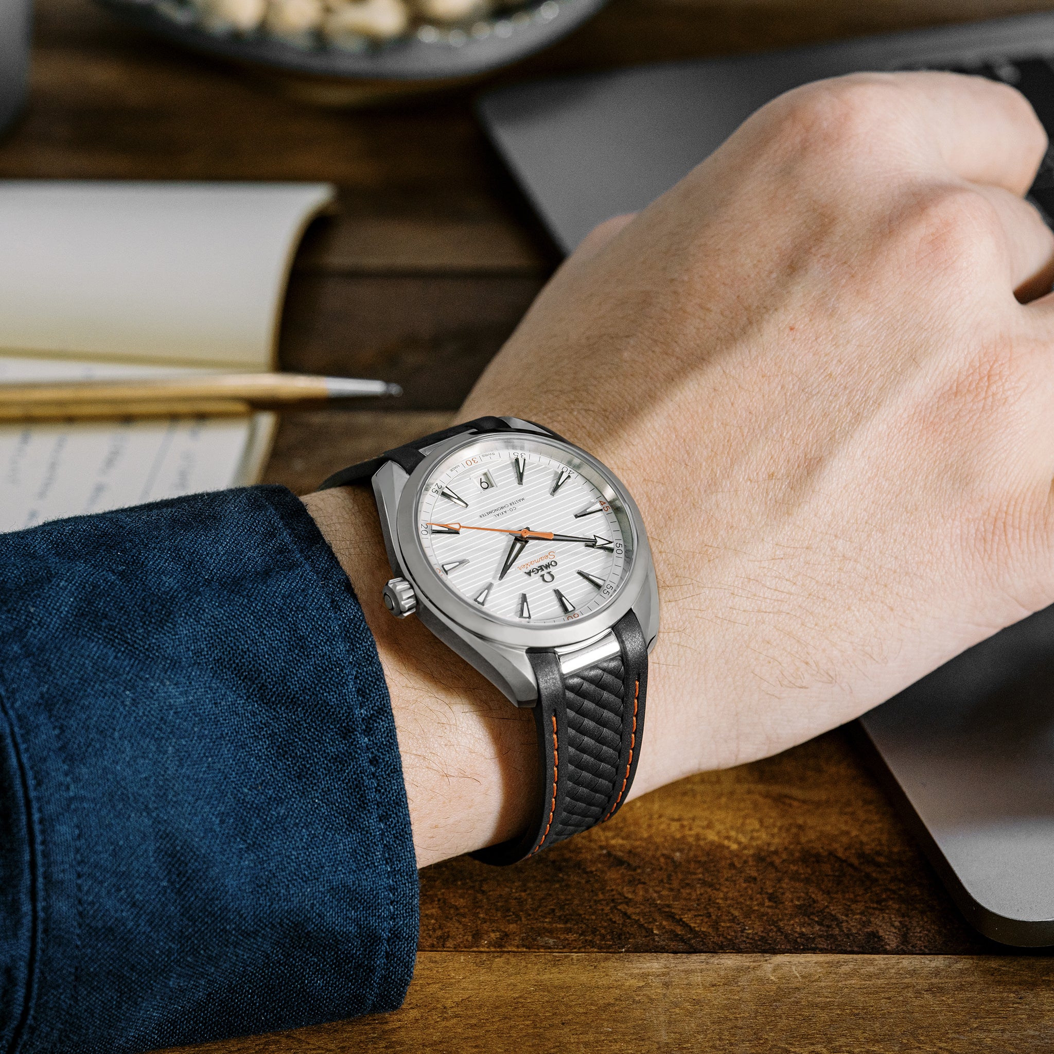 Seamaster Aqua Terra 150M Co-Axial Master Chronometer 41mm White Dial On Rubber Strap(1:1 replica) - Elite Watch Atelier