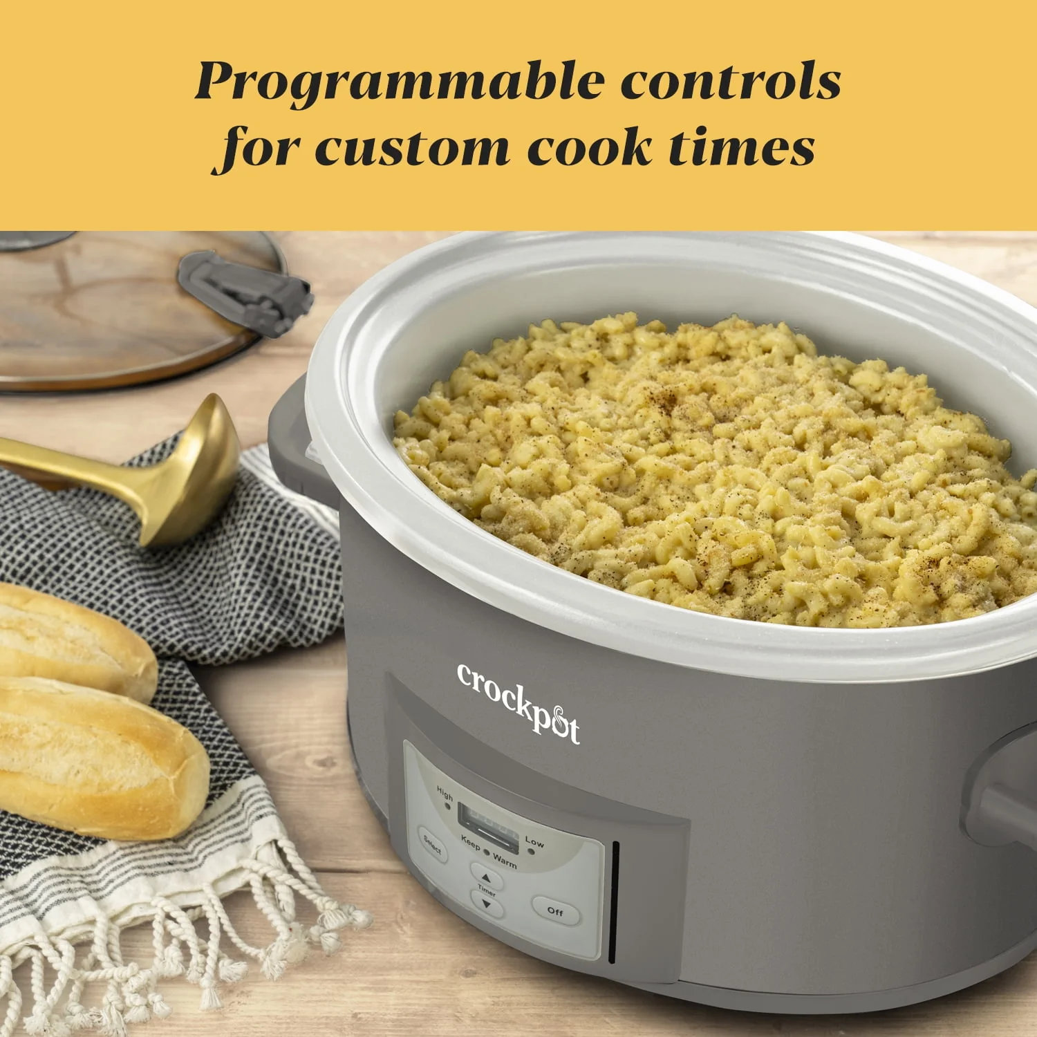 Crockpot 7-Quart Cook and Carry Programmable Slow Cooker, Grey - Image 5