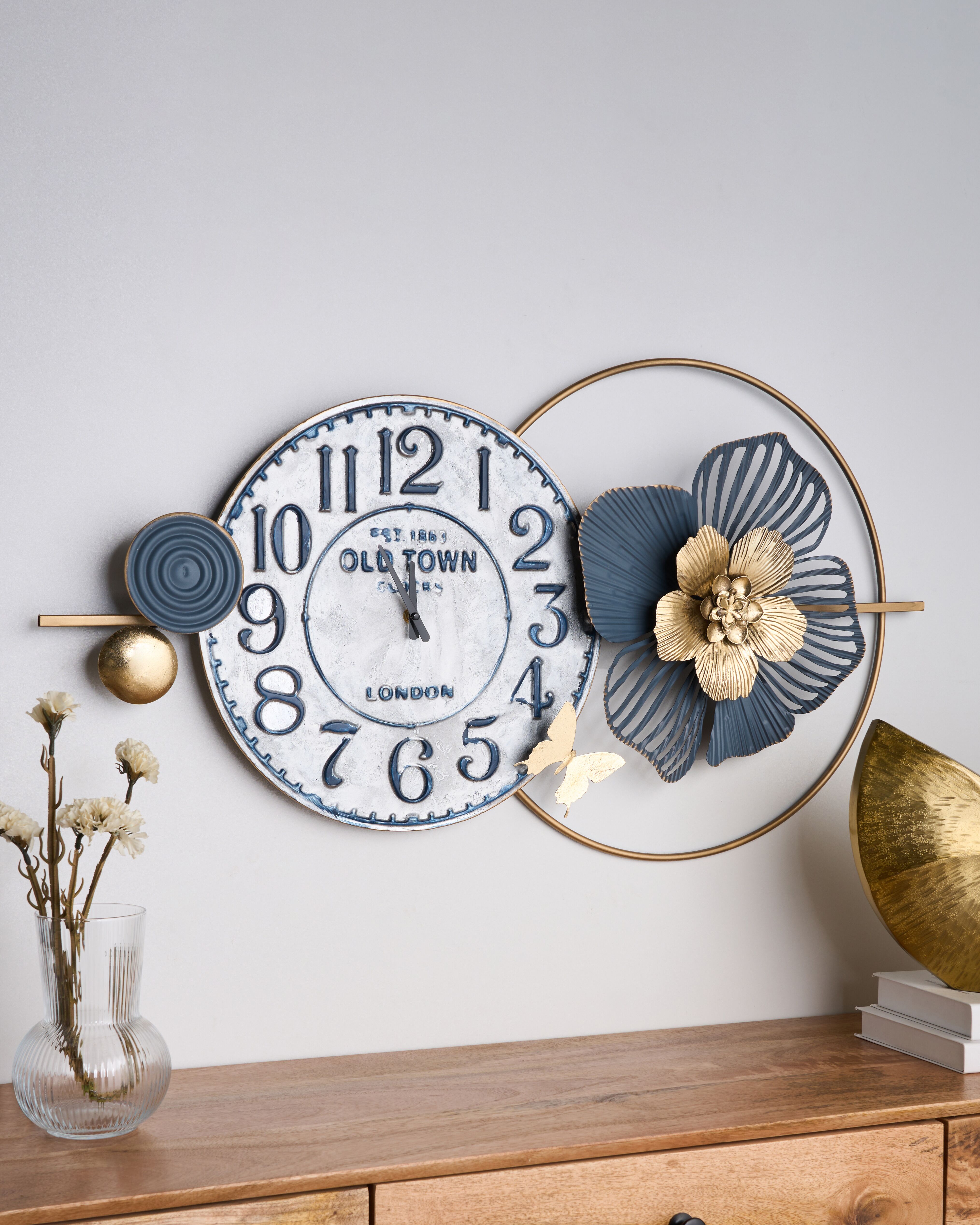 Wall Clock BERKERIUM 90 cm Metal Blue