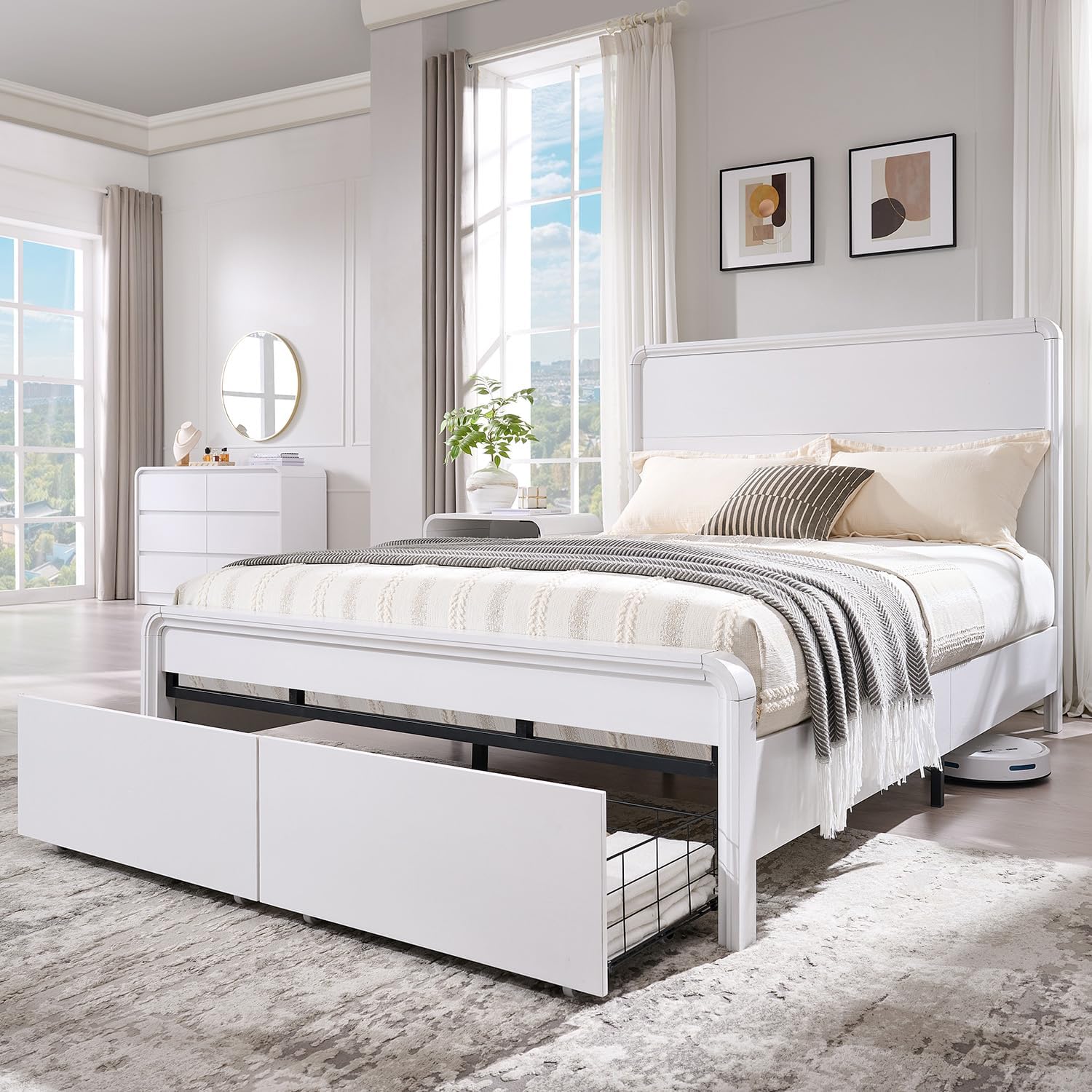 Modern Queen Size Bed Frame with 50