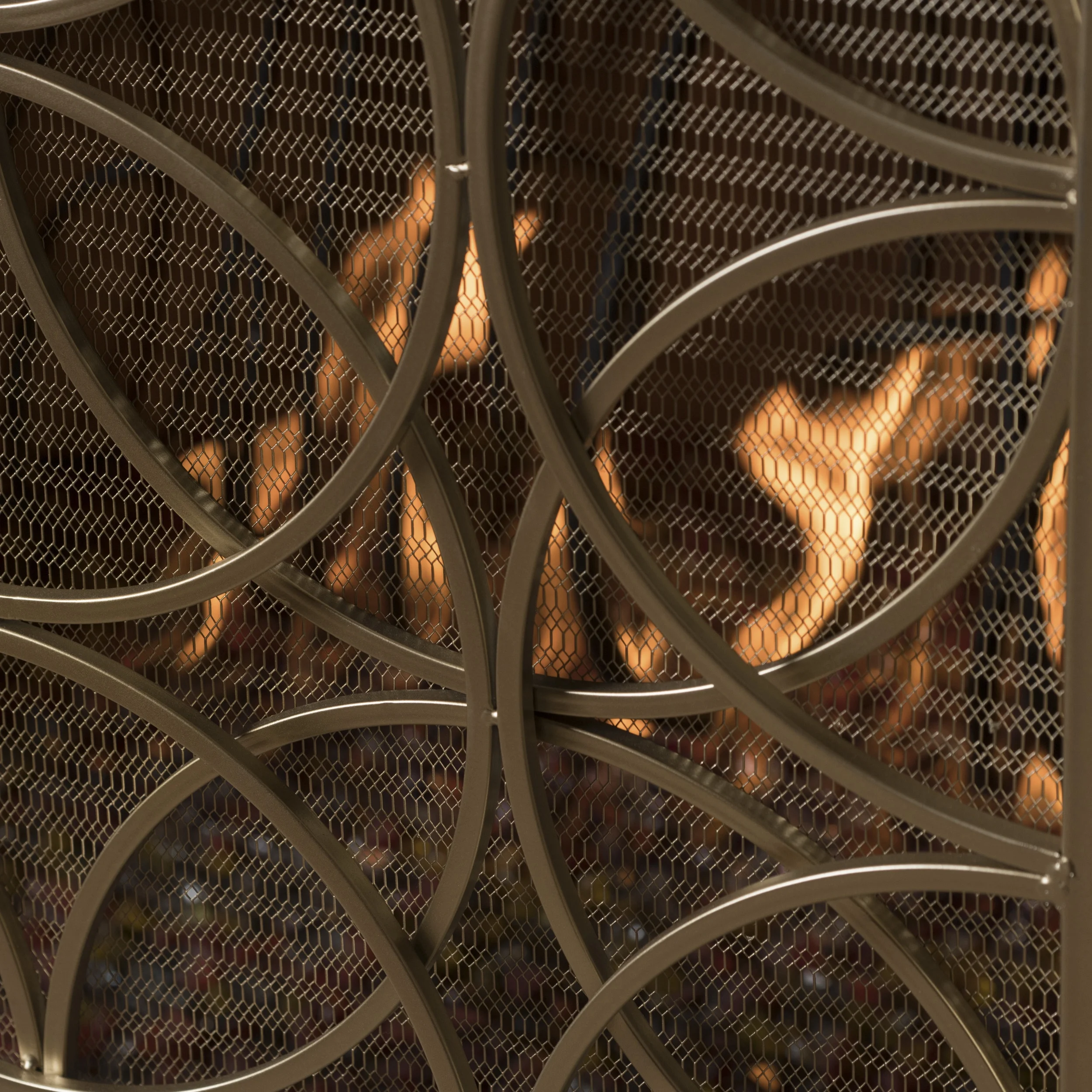 Noble House Emmilou Iron Single Panel Fireplace Screen, Gold - Image 7