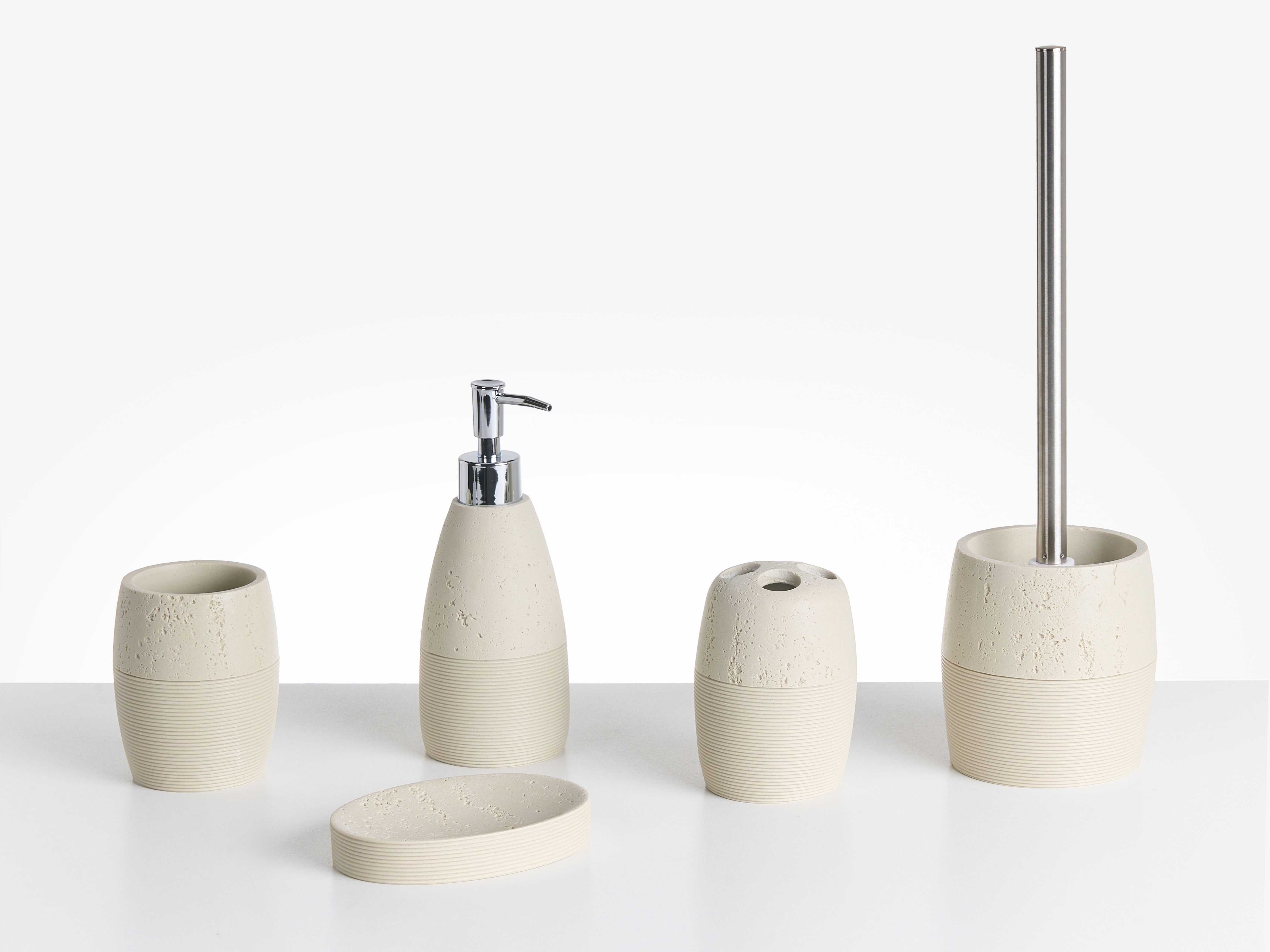 5-Piece Bathroom Accessories Set YARAPA Light Beige