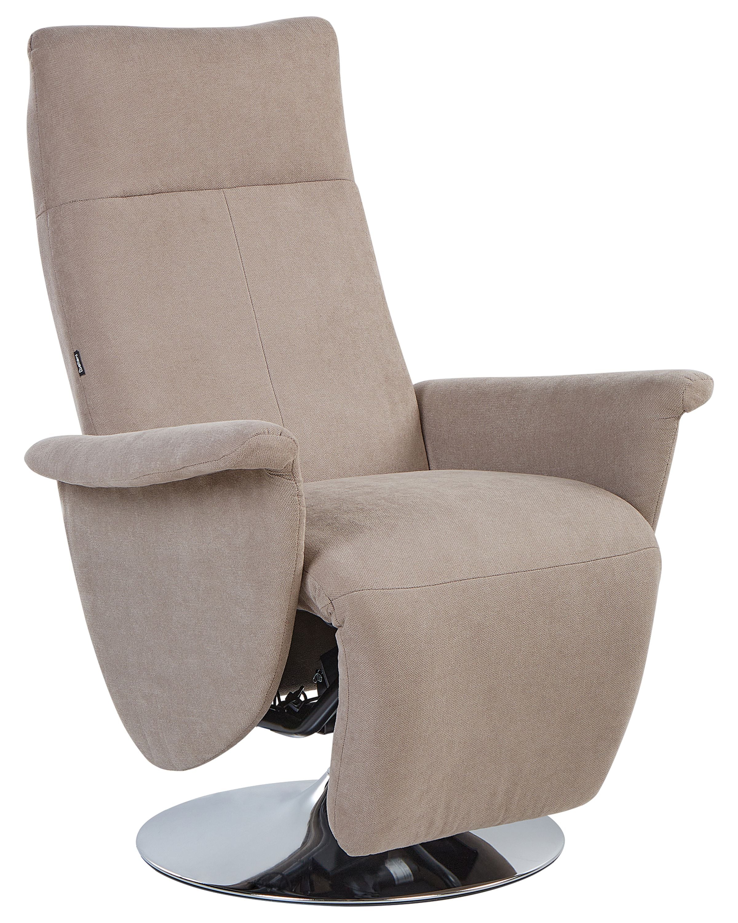 Recliner Chair PRIME with Footrest Fabric Taupe