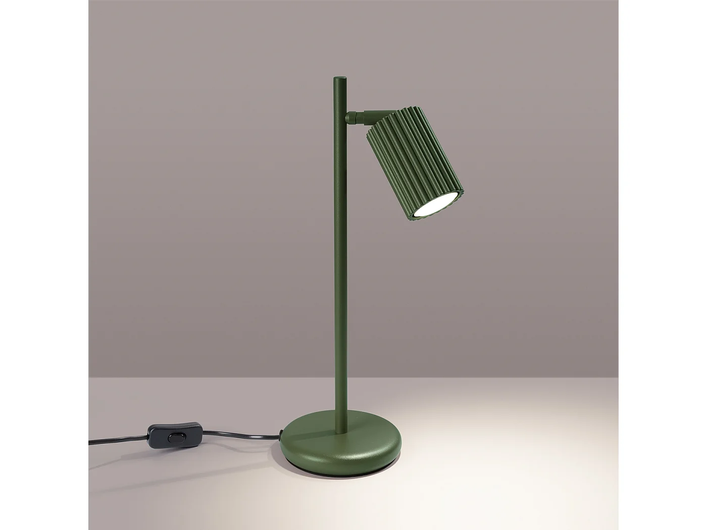 Lampe de bureau Gloow minimaliste en aluminium - 1 sources lumineuses 4000K - L.14,5 x H.43 cm - vert olive