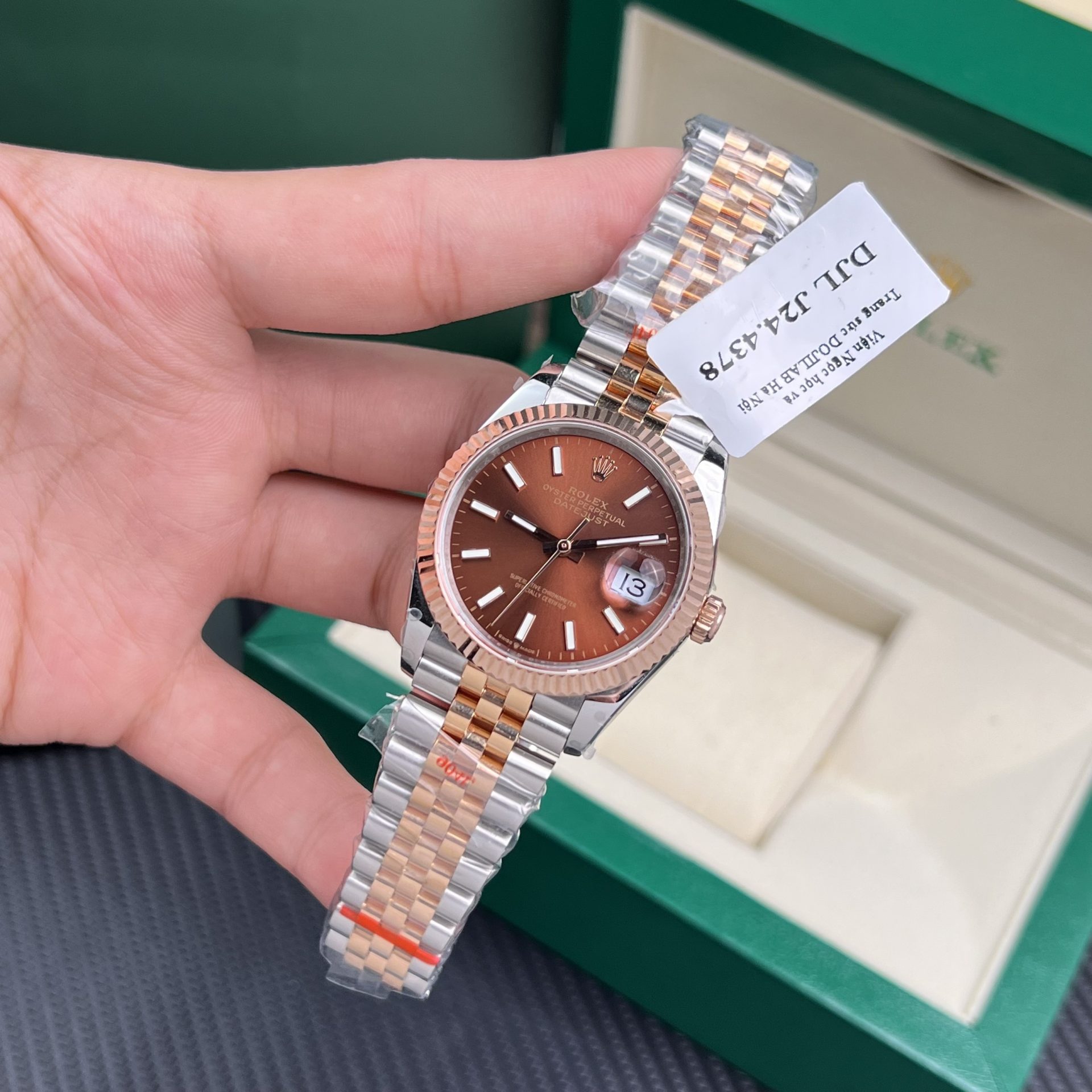 Rolex Rep 11 Watch DateJust 18K Rose Gold Wrapped Chocolate Dial GM Factory 36mm - Elite Watch Atelier