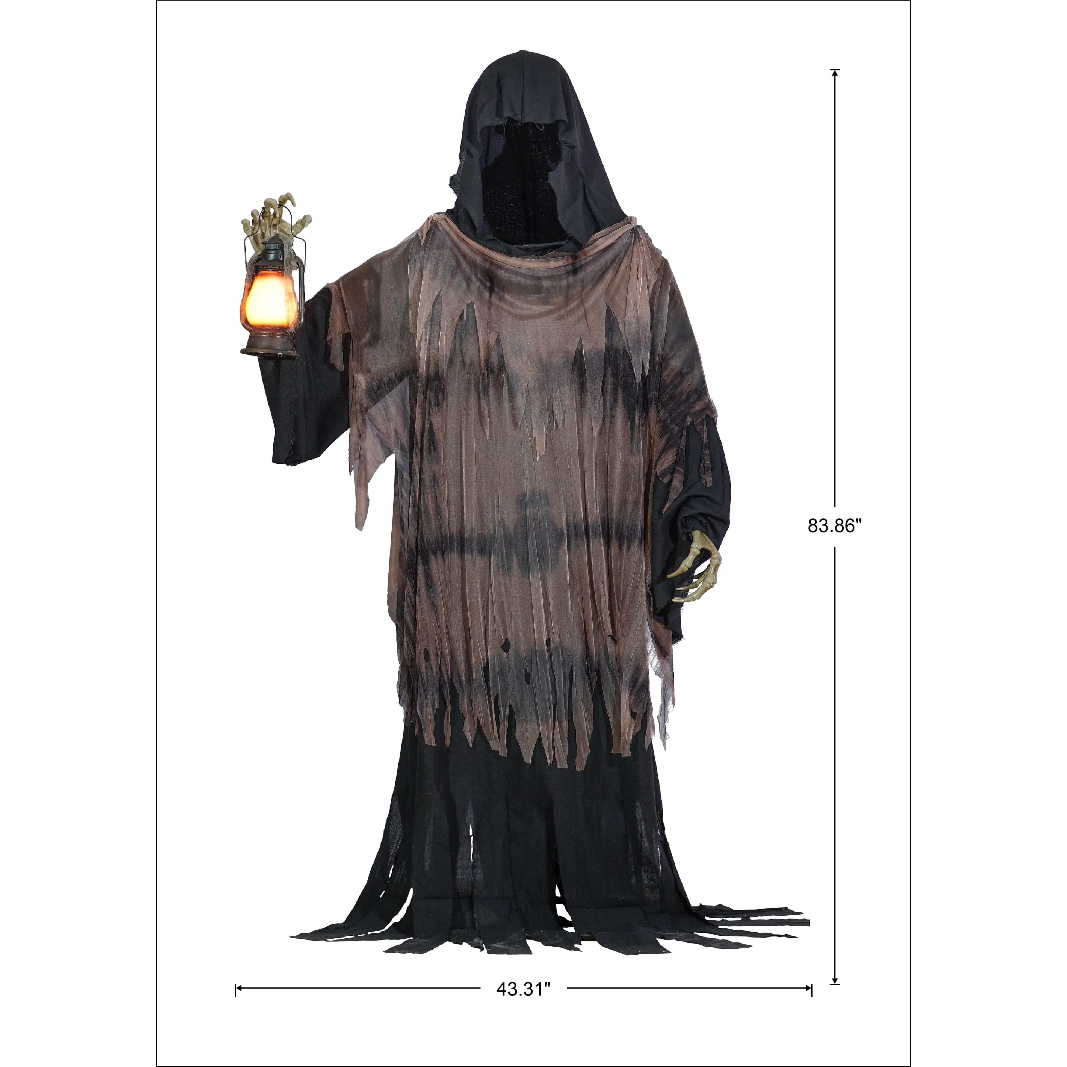 Animated Reaper with Lantern Decoration, Black and Brown, 84", Halloween by Way To Celebrate - Image 6 Animated Reaper with Lantern Decoration, Black and Brown, 84", Halloween by Way To Celebrate - Image 6