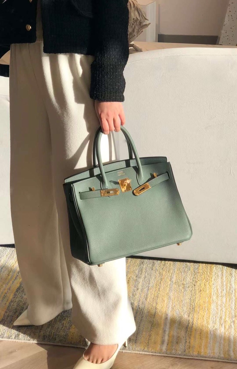 Hermes Birkin 30cm Vert Amamde Leather Gold Hardware
