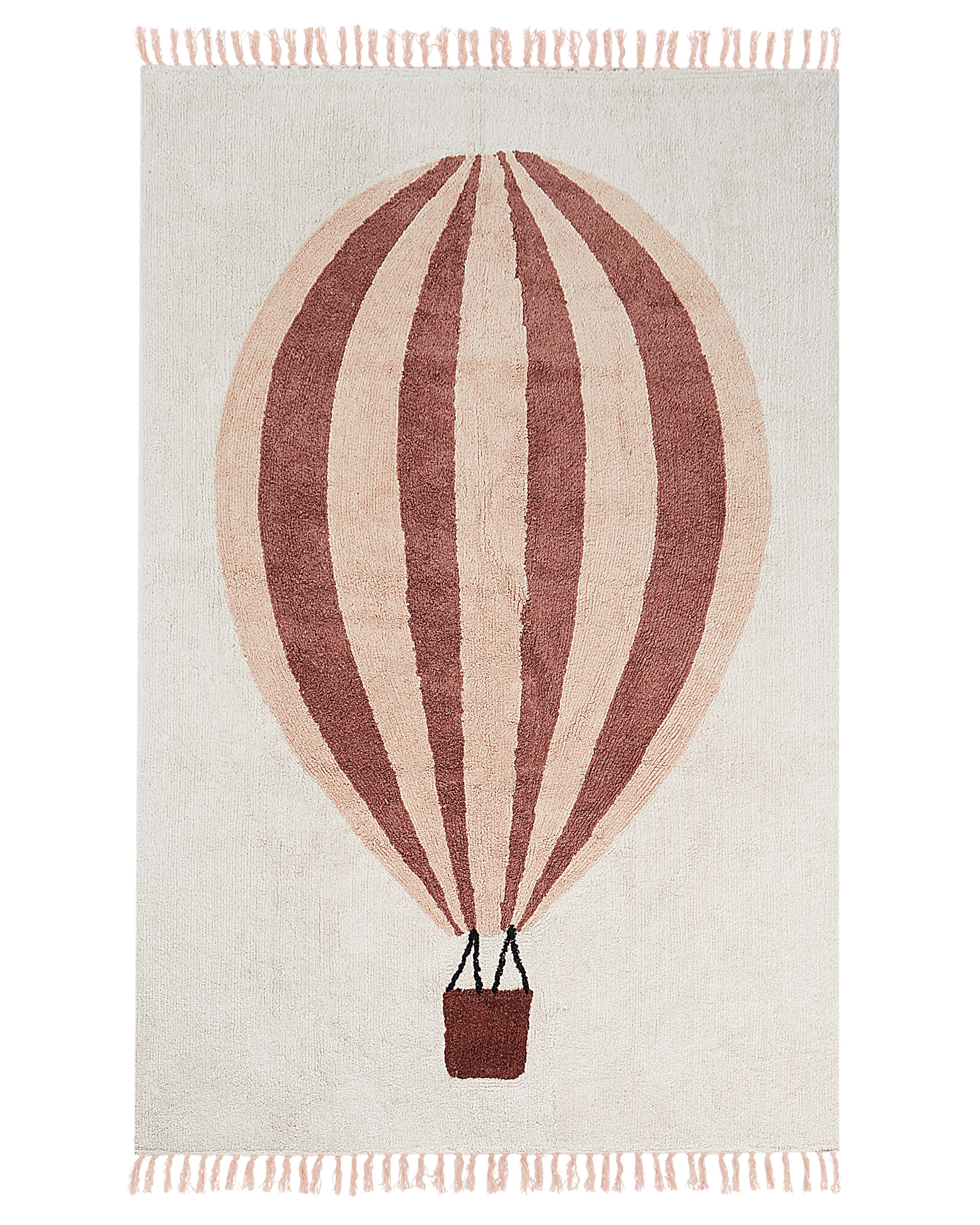 Kids Rug BAZALETI Light Beige 140 x 200 cm Cotton