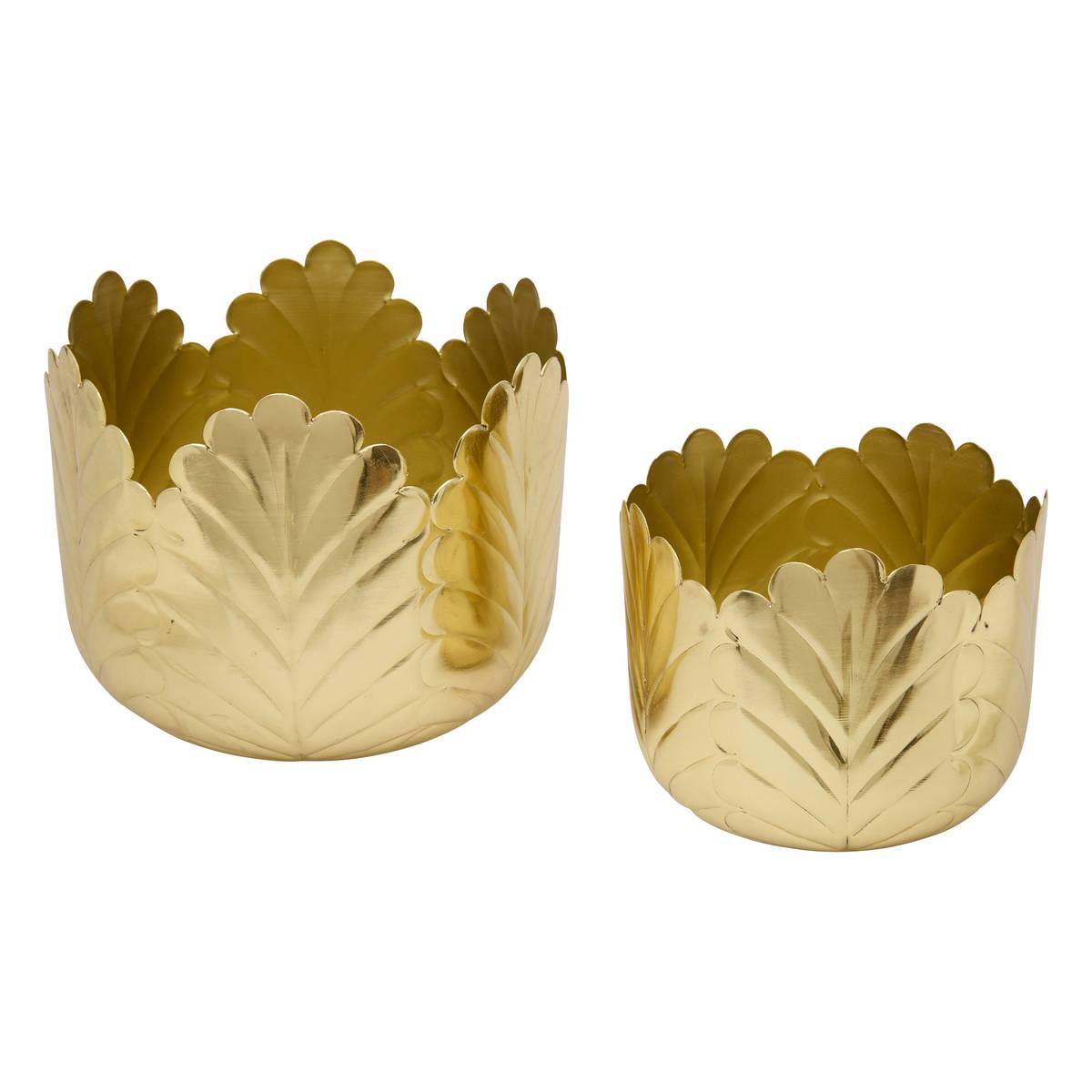 Set of 2 plant pots "Belli" Gold, 21x18 cm
