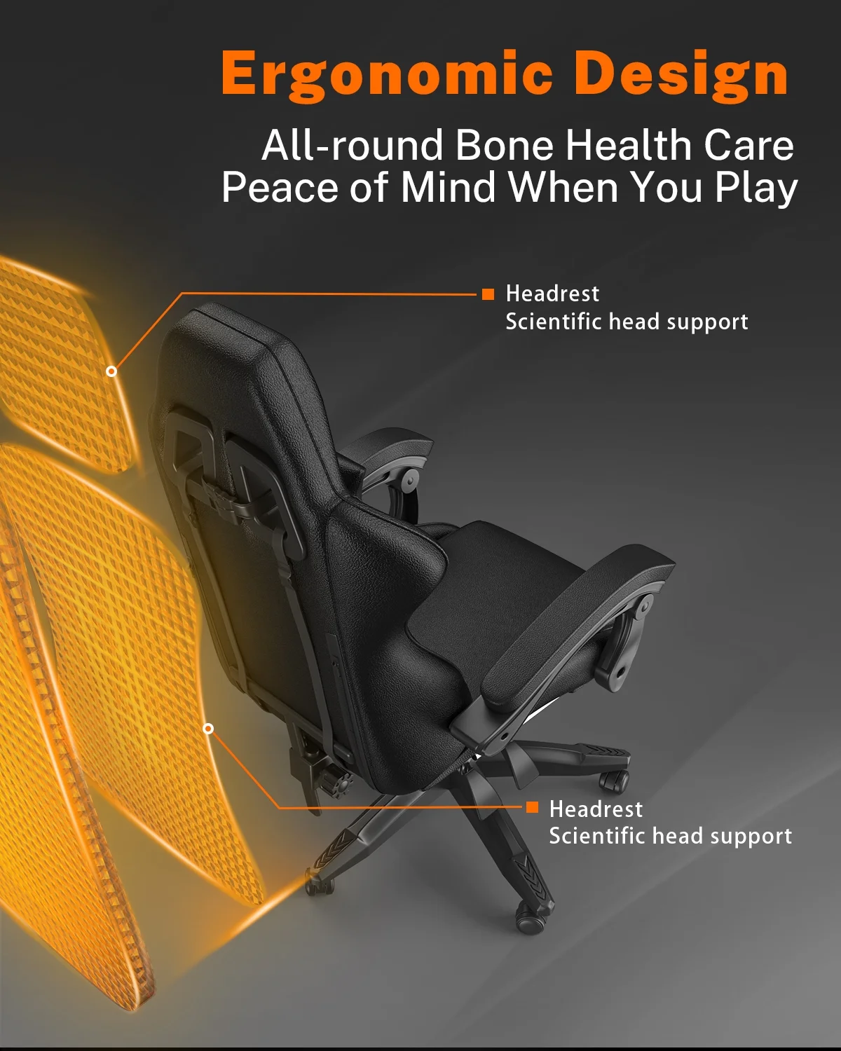 Bigzzia Gaming Chair with Footrest, Gaming Chair for Adult with Headrest and Lumbar Support,Red - Image 36