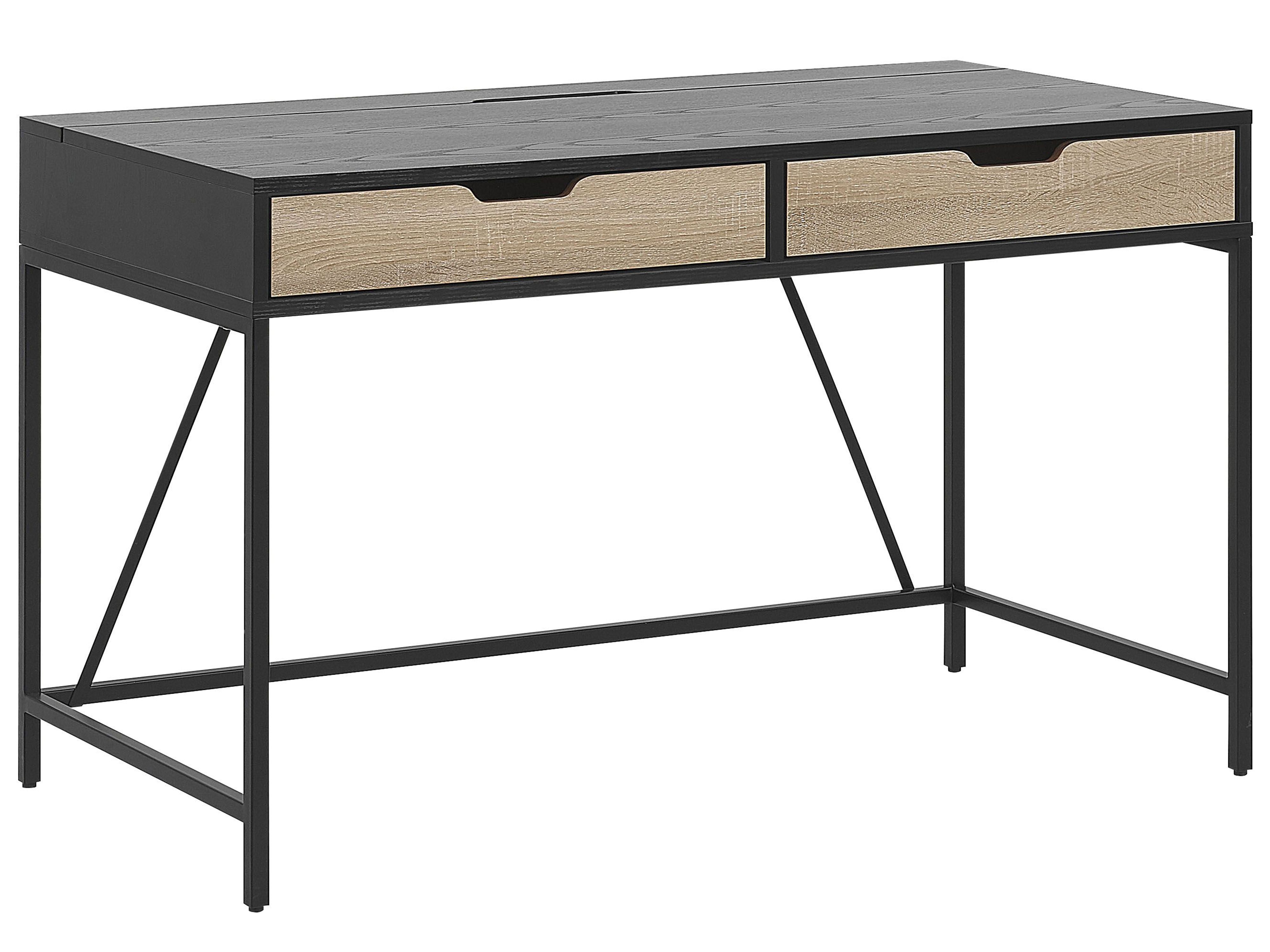 Home Office Desk JENA Black 120 cm 60 cm with Drawers