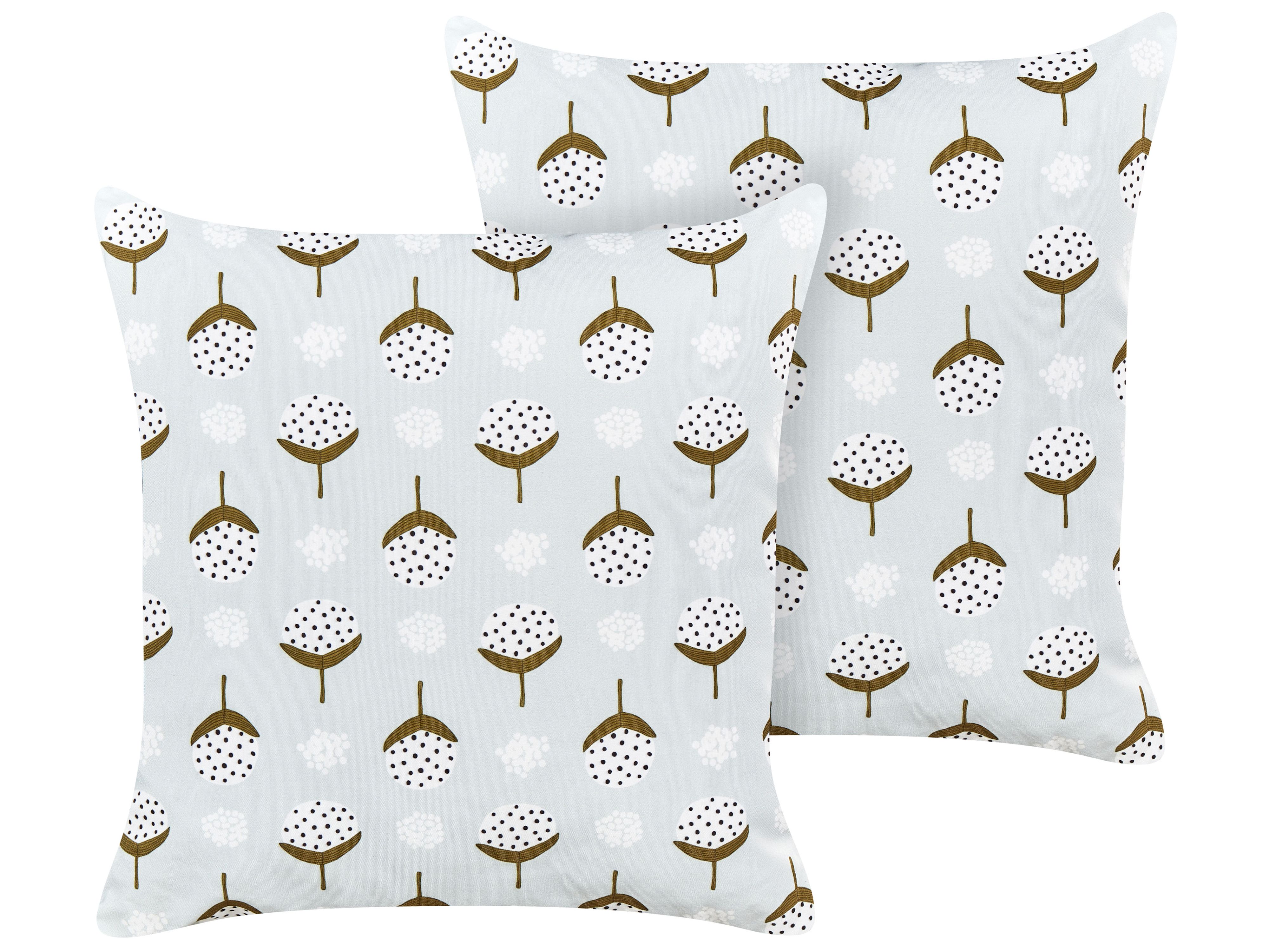 Set of 2 Outdoor Cushions CUNEO Geometric Pattern 45 x 45 cm Green
