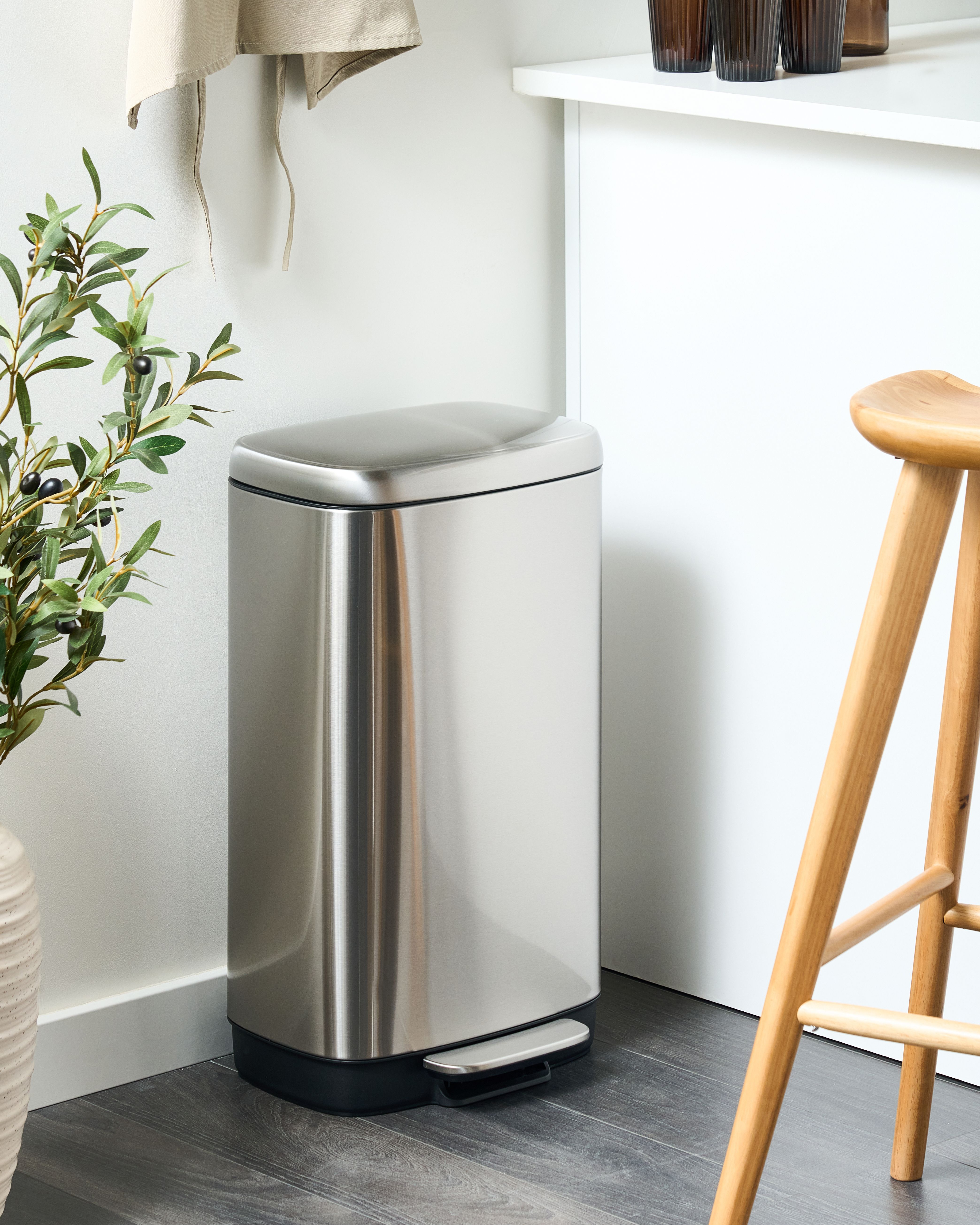 Pedal Waste Bin 30 L ECOCOLLECT Metal Silver