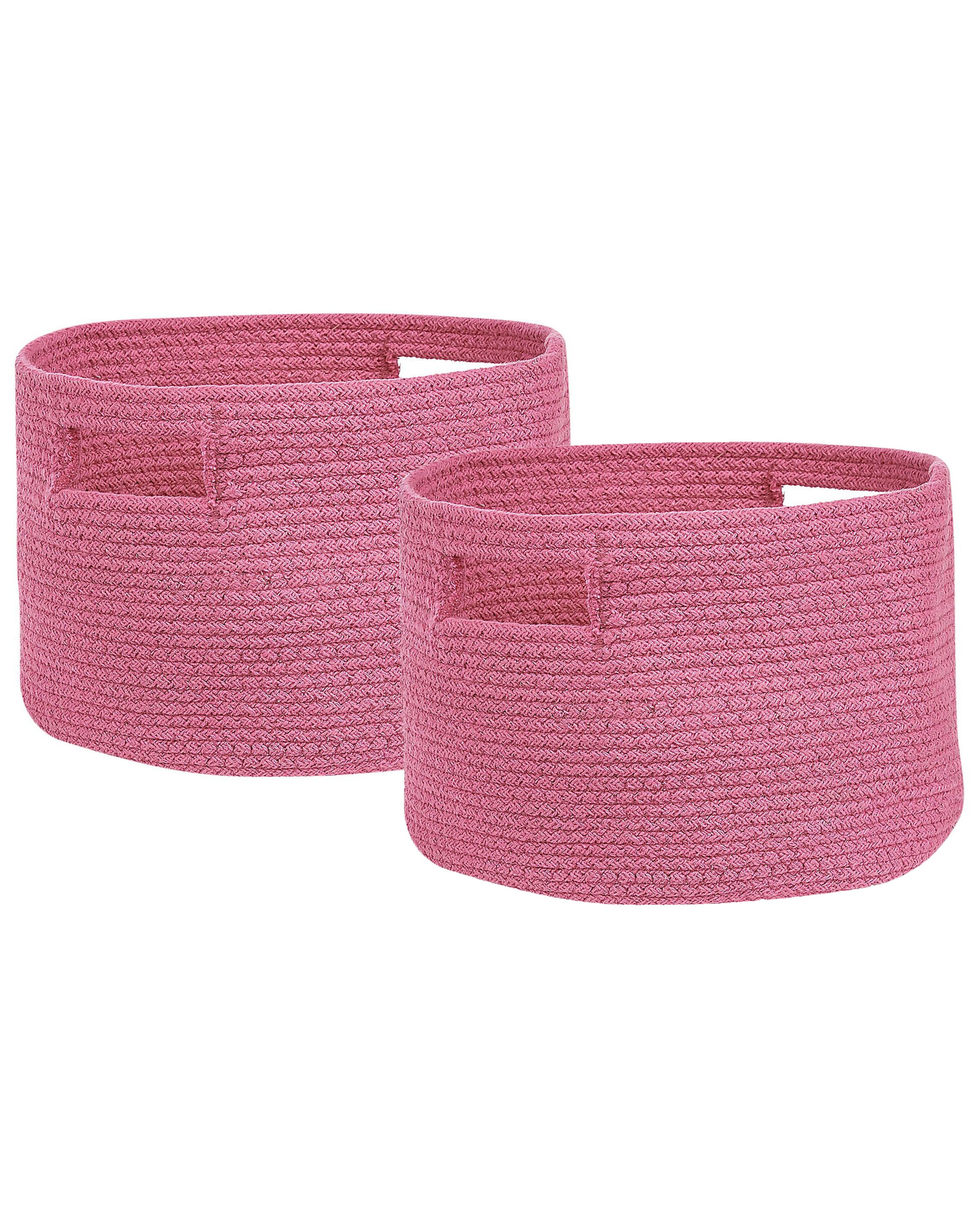 Set of 2 Baskets CHINIOT Cotton Fuchsia Pink