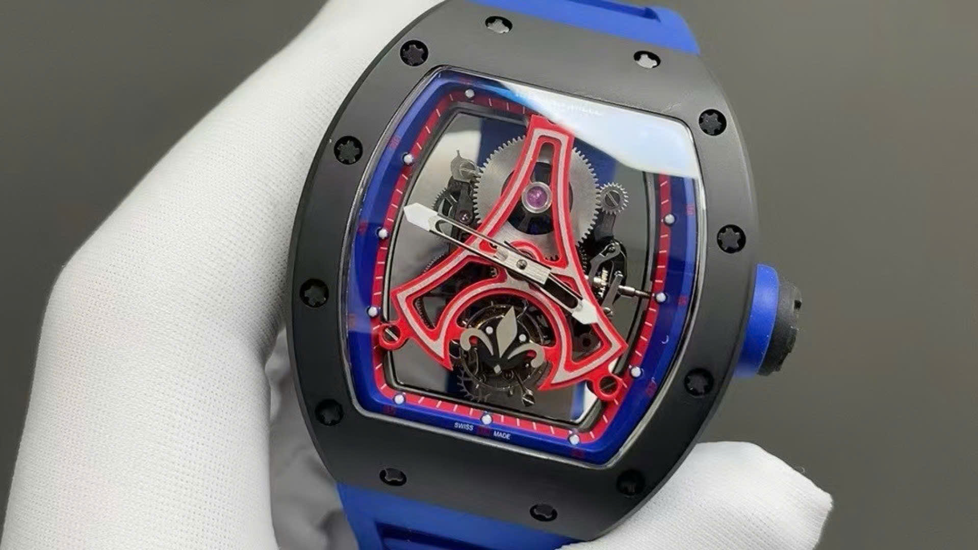 Richard Mille Clone Watch RM52-03 Paris Saint-Germain Tourbillon Ceramic Black 40x48mm - Top club