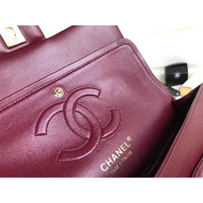 Replica Chanel 1112 Burgundy Medium Size 2.55 Lambskin Leather Flap Bag1:1High-quality replica