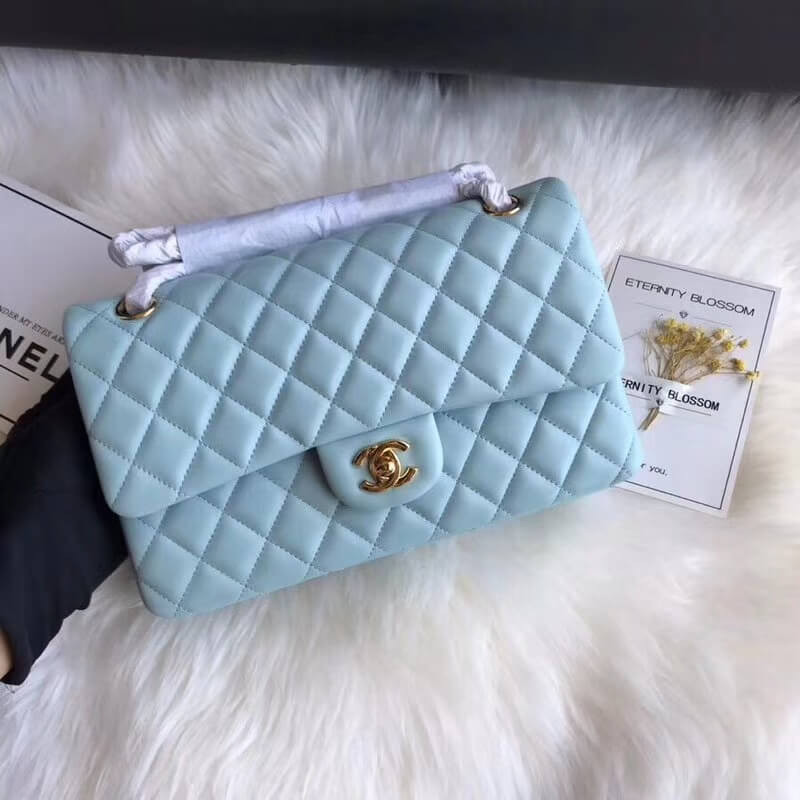 Replica Chanel 1112 Tiffany Blue Medium Size 2.55 Lambskin Leather Flap Bag1:1High-quality replica