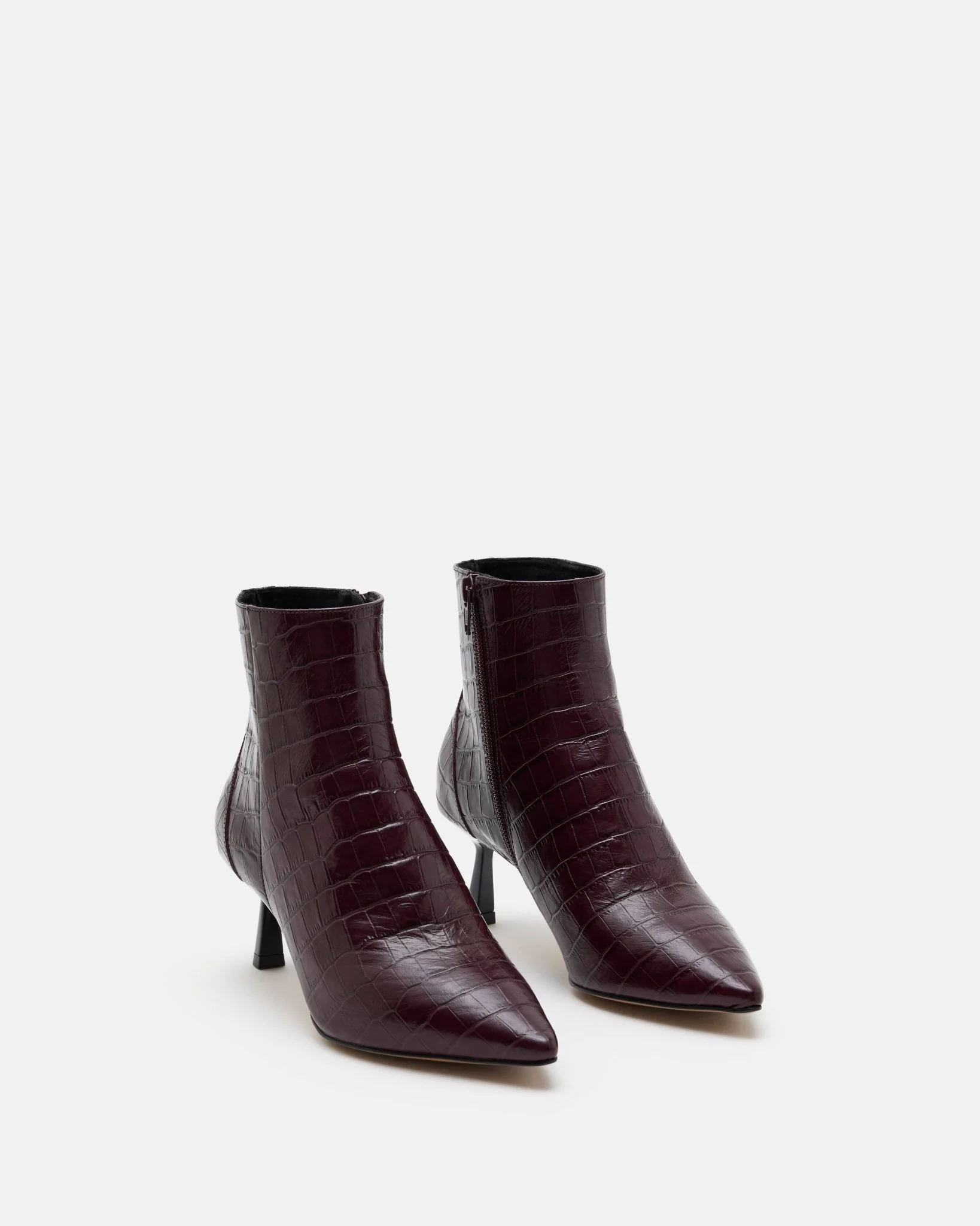 BOTTINES KOSHI/CROCO - En cuir croco pourpre