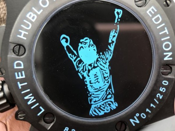Replica Hublot Big Bang Full Ceramic Maradona Limited Edition Black Gummy Strap A7750 - Top club