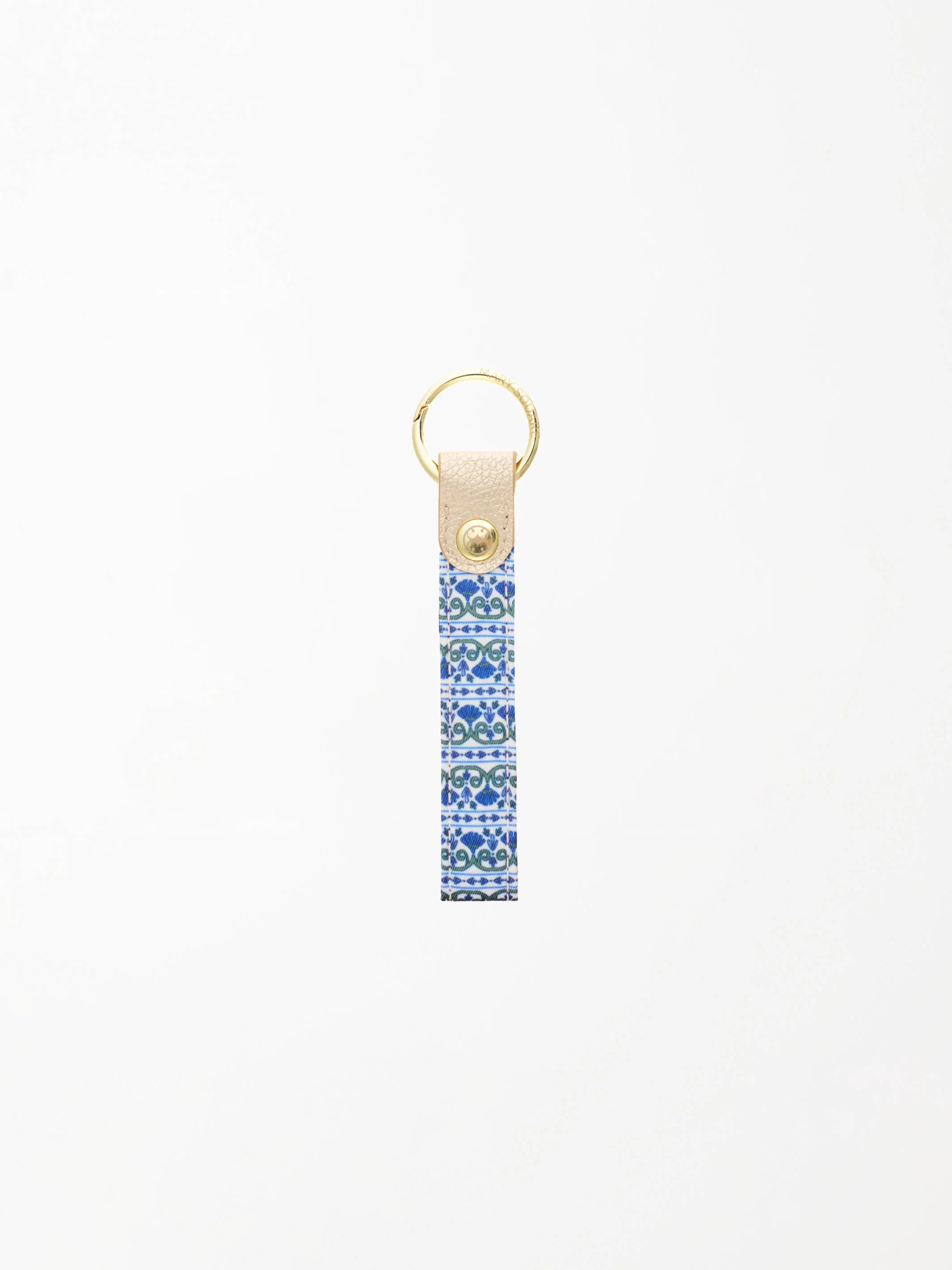 Skinny Key Fob | Floral Foulard Navy