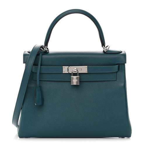 HERMES - Kelly 28 Colvert Bleu