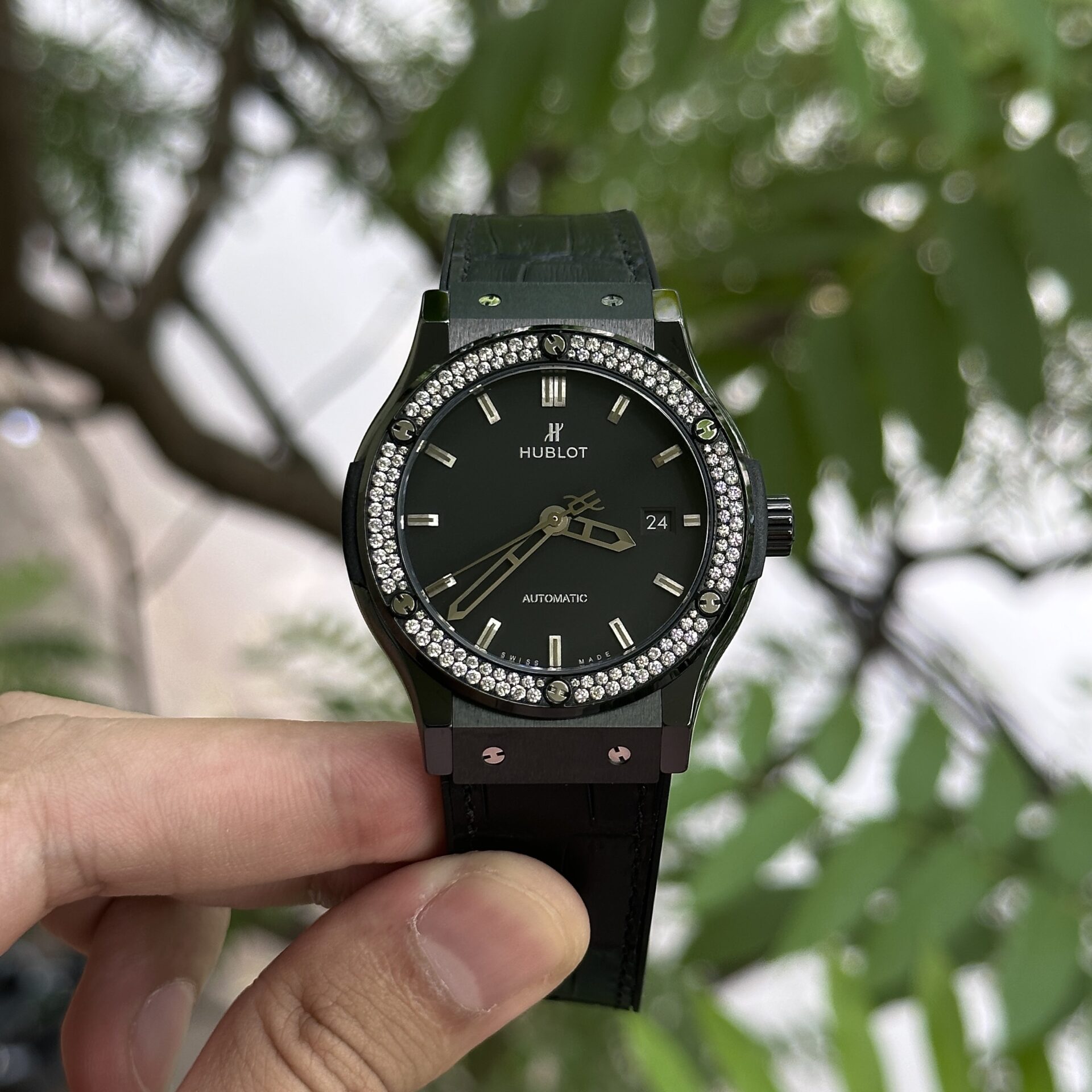 Hublot Classic Fusion Ceramic With Diamonds Replica 1:1 Watch JJZ 42mm - Elite Watch Atelier