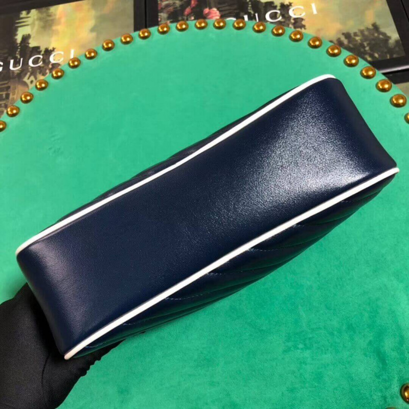 Replica Gucci Gg Marmont Small Shoulder Bag 447632 Blue1:1High-quality replica