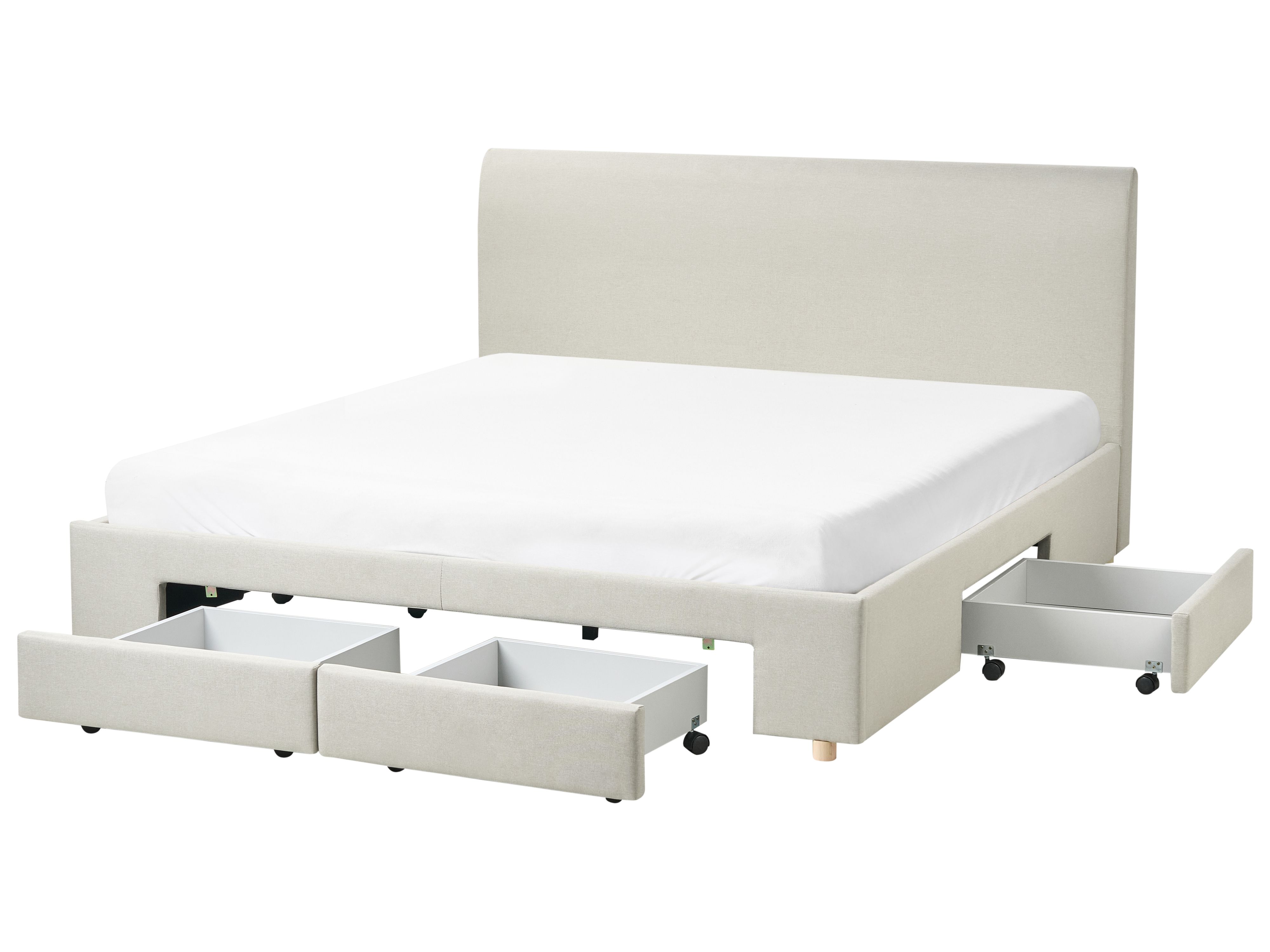 Bed with Storage Drawers Fabric SOUTRIN 180 x 200 cm (EU Super King) Beige