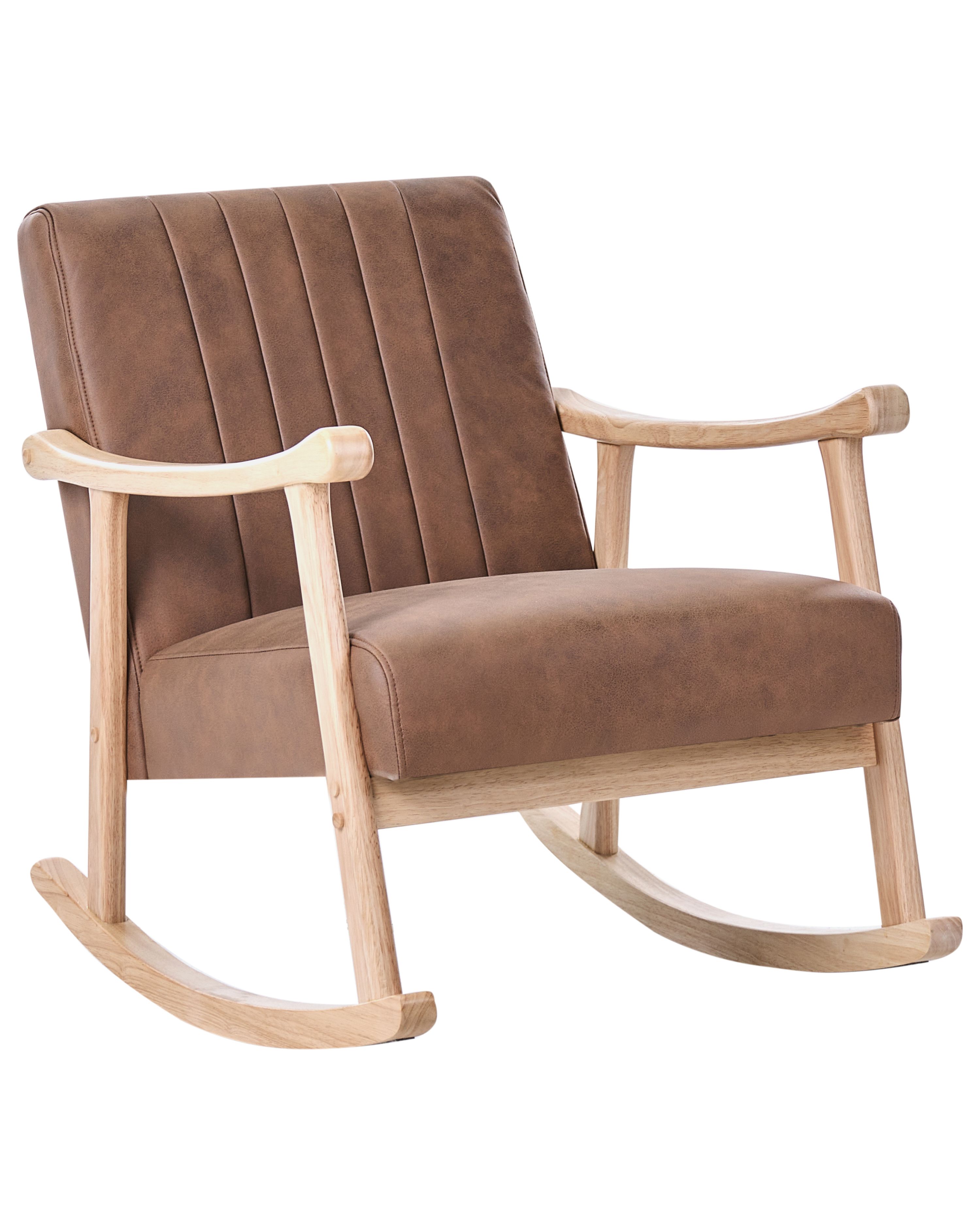Rocking Chair LEKNES Faux Leather Brown