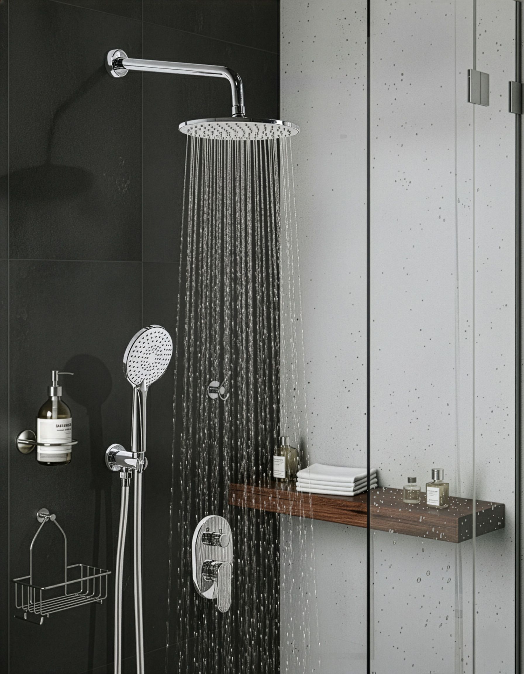 Concealed Shower Set with Rainshower TINGUIRIRICA Silver