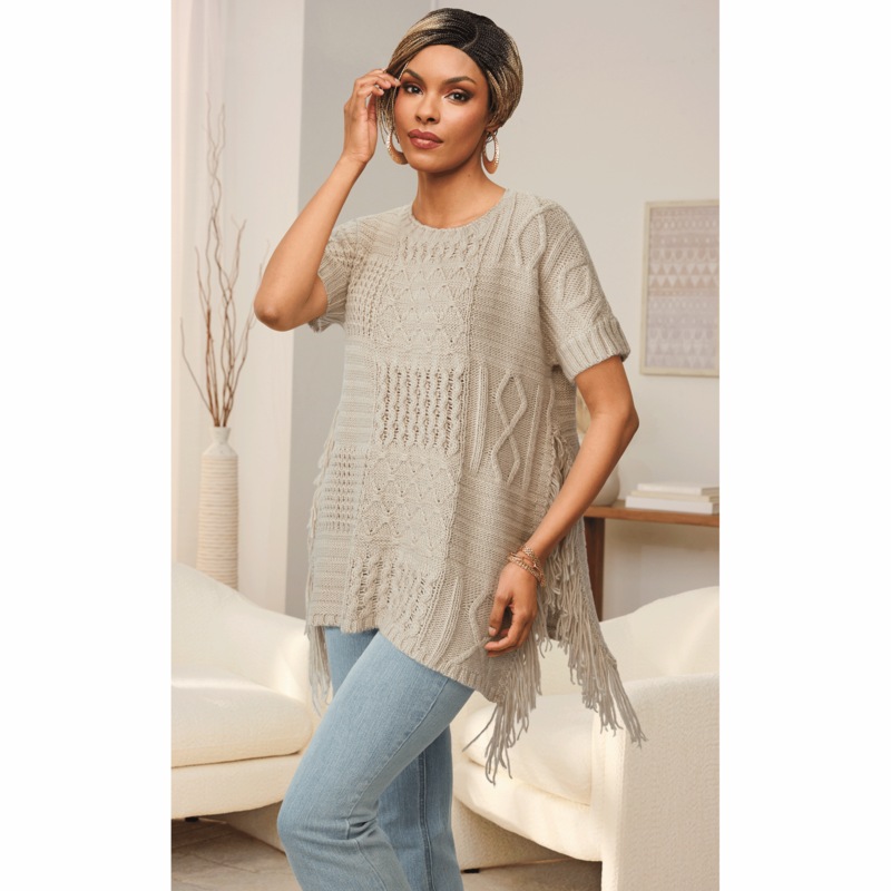 Freya Fringe Poncho - MIDNIGHT VELVET CATALOG