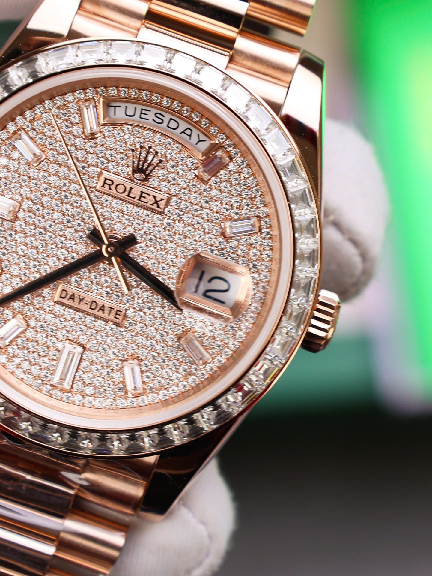 Rolex Best Copies Watches Day-Date Custom Diamonds Moissanite + Gold Wrapped GMF 40mm - Top club
