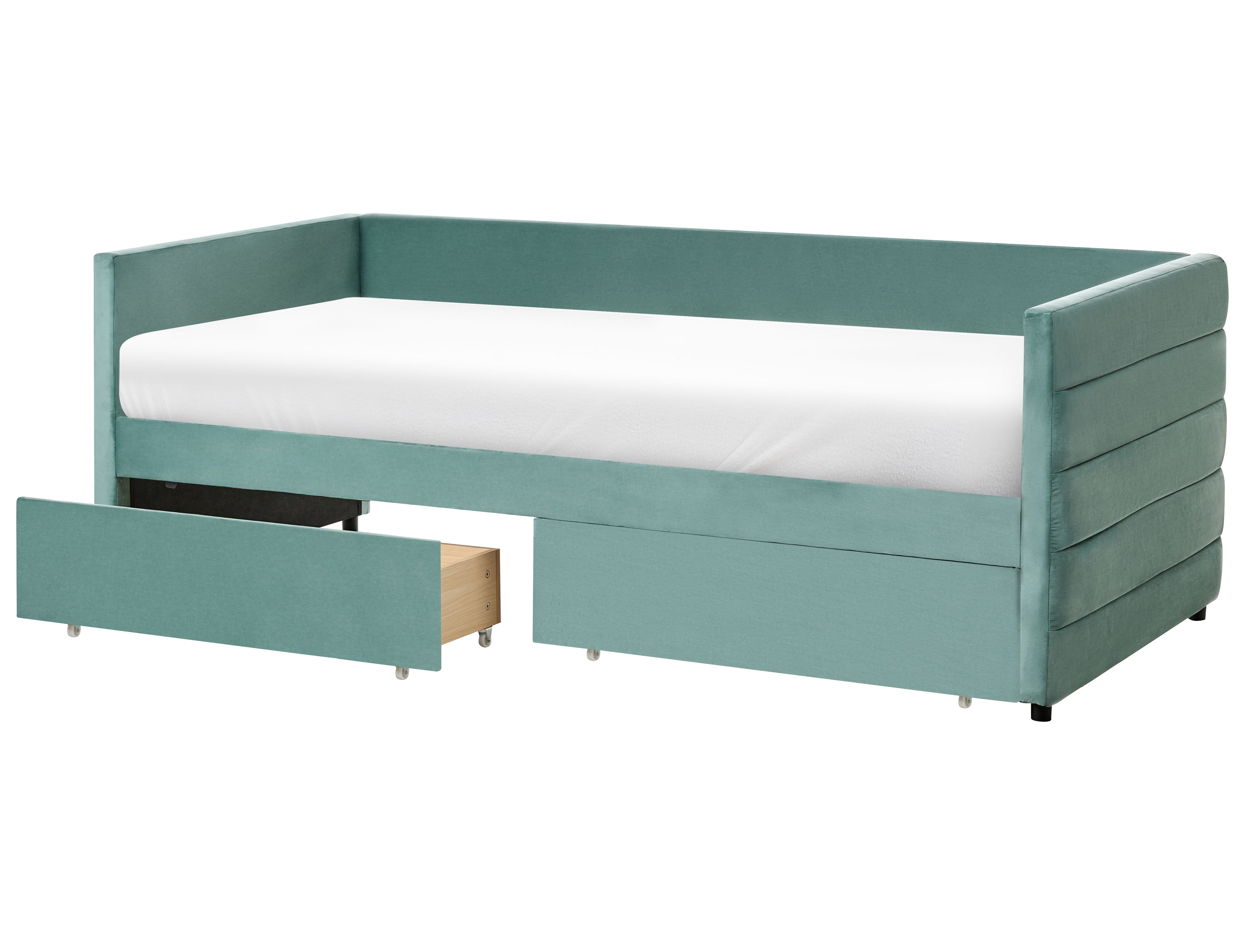 Daybed with Storage Velvet MARRAY 90 x 200 cm (EU Single) Mint Green