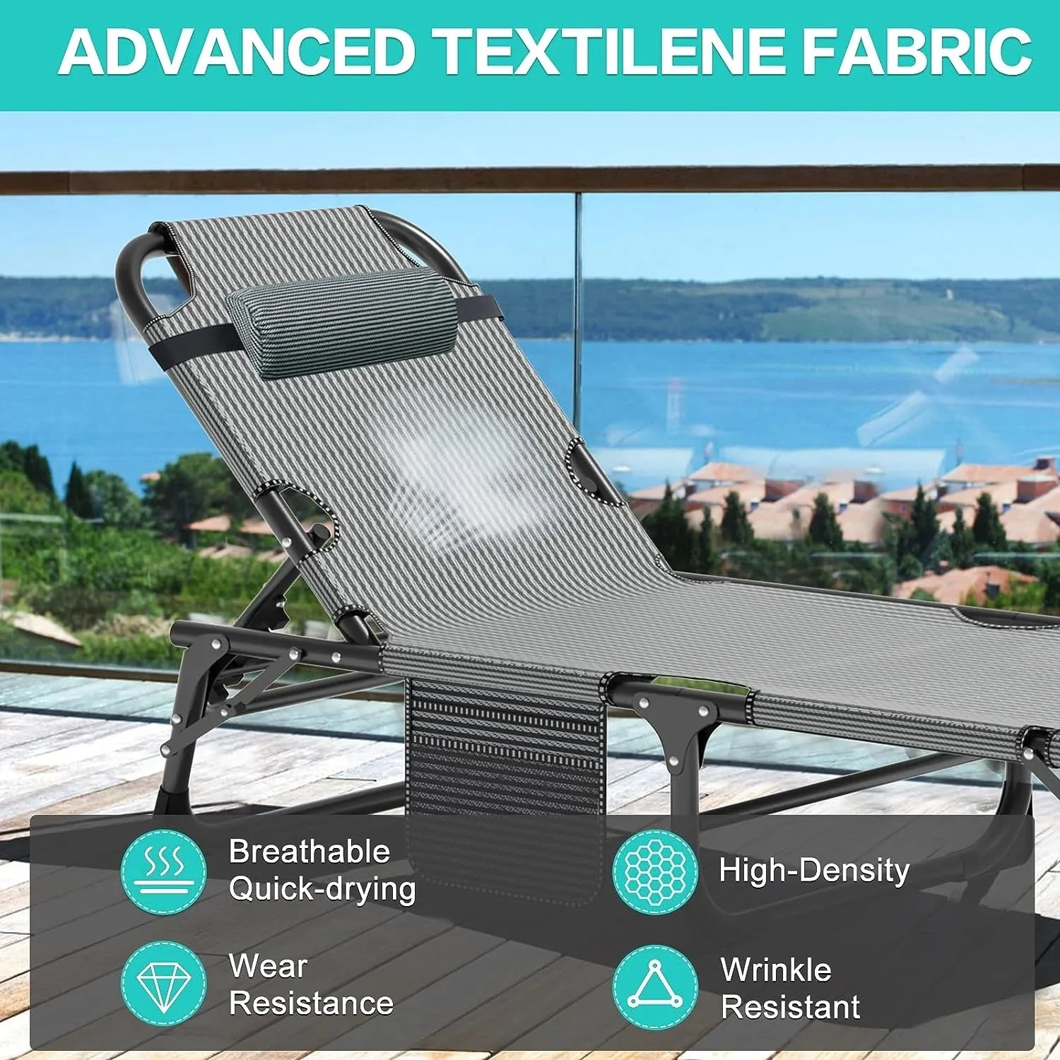 Slsy 5-Position Adjustable Folding Lounge Chair And Cot - 75.2" x 25.6" x 11.8" - Image 67 Slsy 5-Position Adjustable Folding Lounge Chair And Cot - 75.2" x 25.6" x 11.8" - Image 67