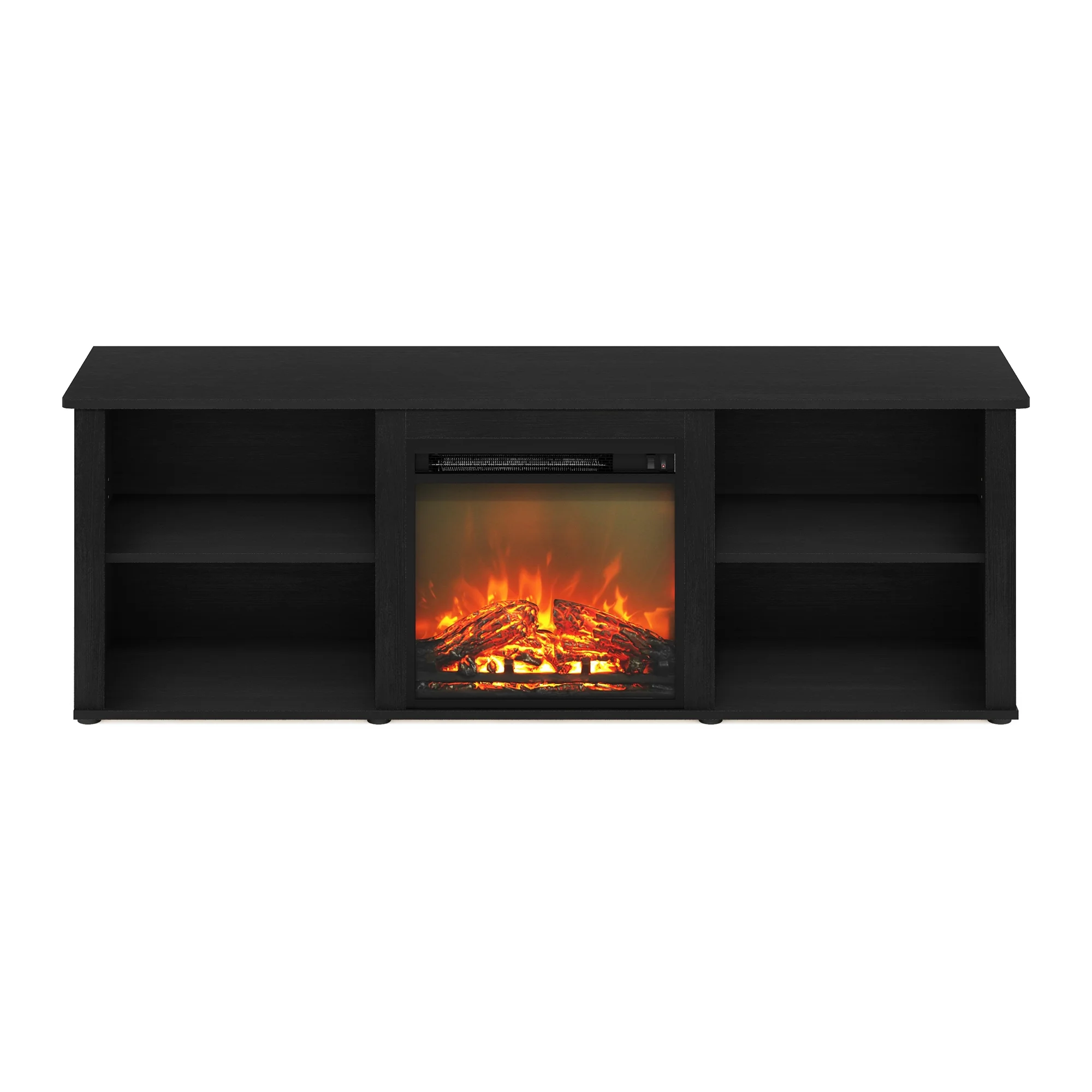 Furinno Montale 70 Inch TV Stand with Fireplace, Americano